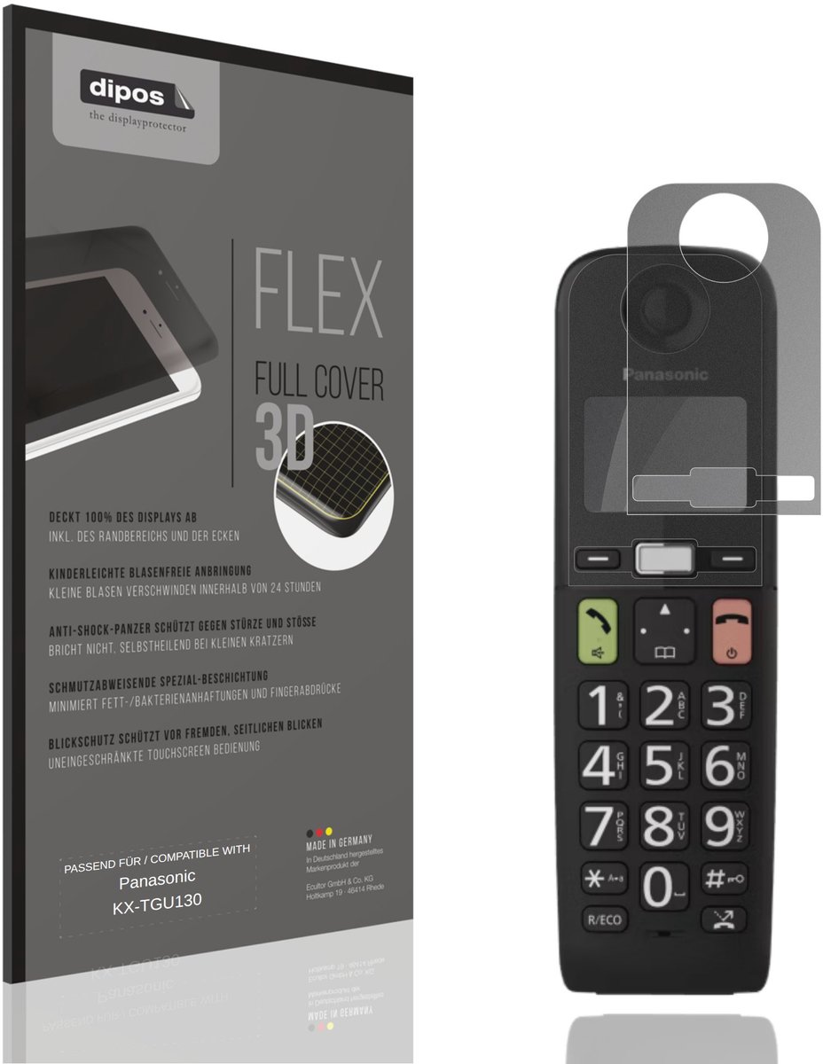 dipos FLEX – Matte Privacy Screenprotector geschikt voor Panasonic KX-TGU130 | Volledige Schermbescherming | Case-Friendly
