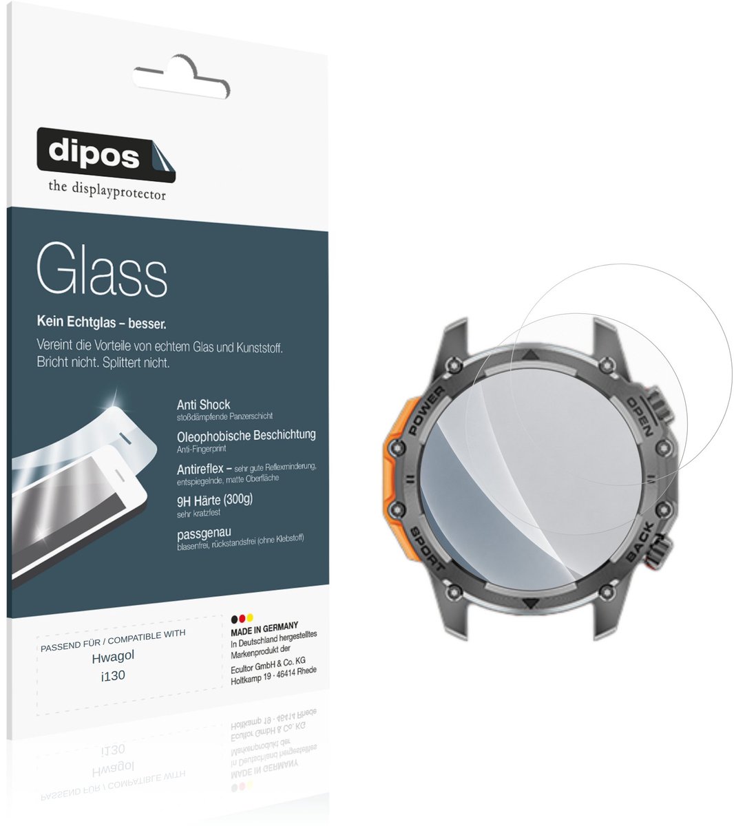 dipos – 2x Matte Pantserfolie geschikt voor Hwagol i130 | 9H Screenprotector