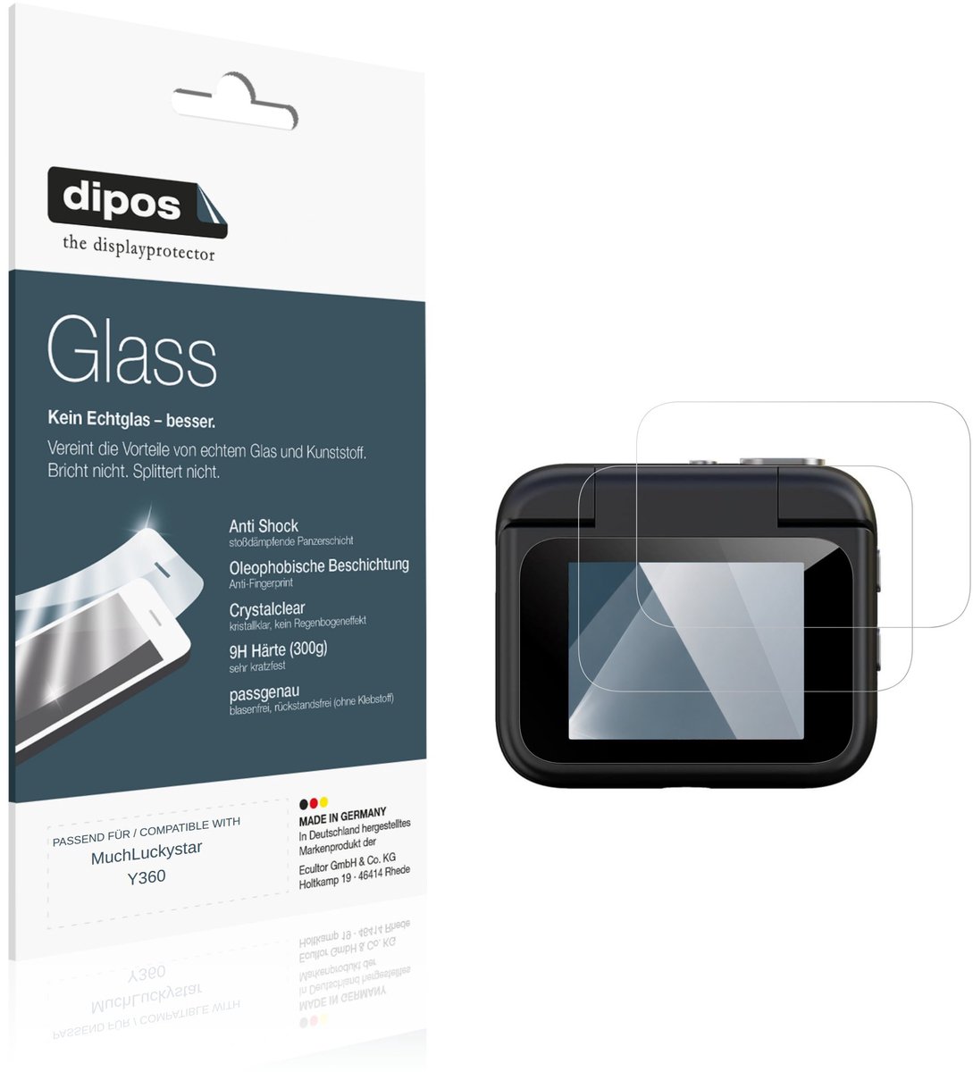 dipos – 2x Pantserfolie geschikt voor MuchLuckystar Y360 | 9H Screenprotector