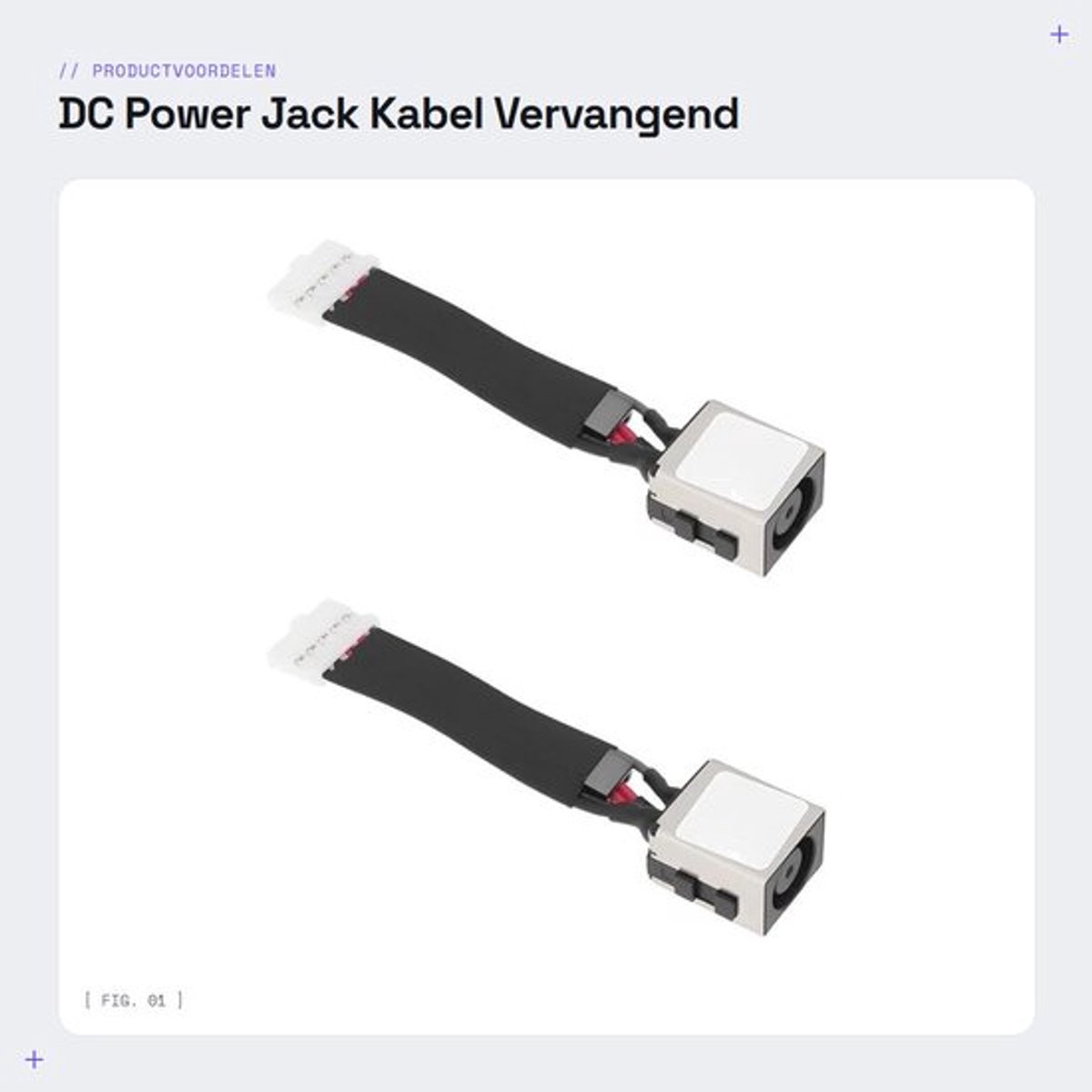 Dailygoods - DC Power Jack Kabel - Vervangend voor Dell Latitude - Betrouwbare