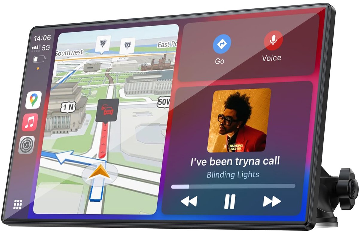 Draadloos CarPlay Display 9 inch – Touchscreen – Android Auto – Bluetooth – Navigatie – Mirror Link – FM