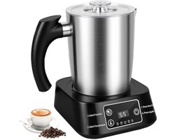 Elektrische Melkopschuimer 4-in-1 - 500ml RVS - 600W - Afneembaar en Vaatwasserbestendig - Zwart/Grijs