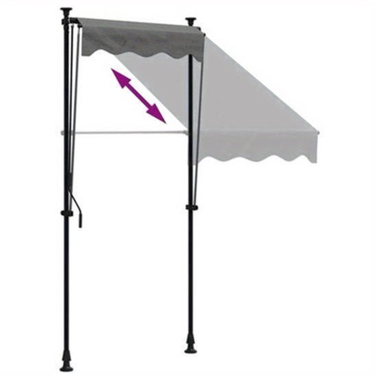 Uittrekbare Luifel – Zonnescherm – Uitvalscherm – Balkonluifel – Terrasluifel – Weerbestendig Polyester – Compact 100x150 cm