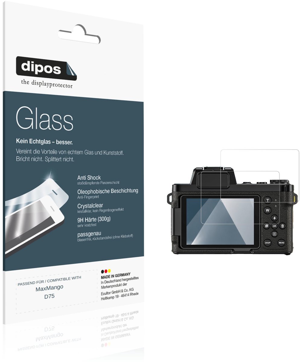 dipos – 2x Pantserfolie geschikt voor MaxMango D75 | 9H Screenprotector