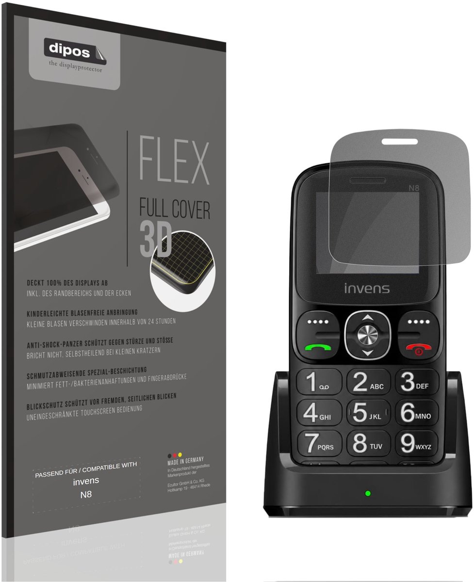 dipos FLEX – Matte Privacy Screenprotector geschikt voor invens N8 | Volledige Schermbescherming | Case-Friendly