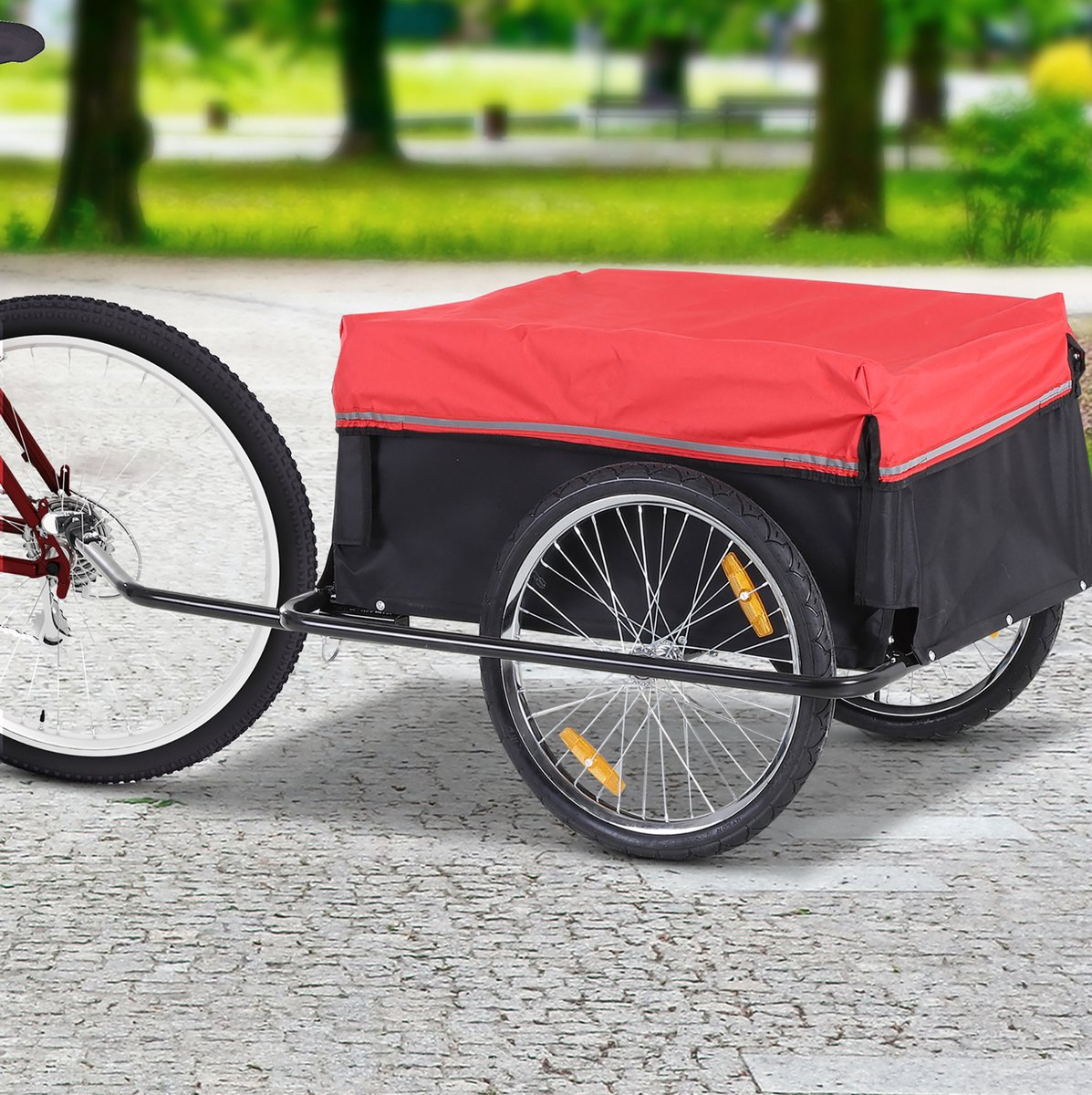 MODFU - Fietskar - Bagagefietskar - Zwart Rood - Stalen Frame - 40 Kg