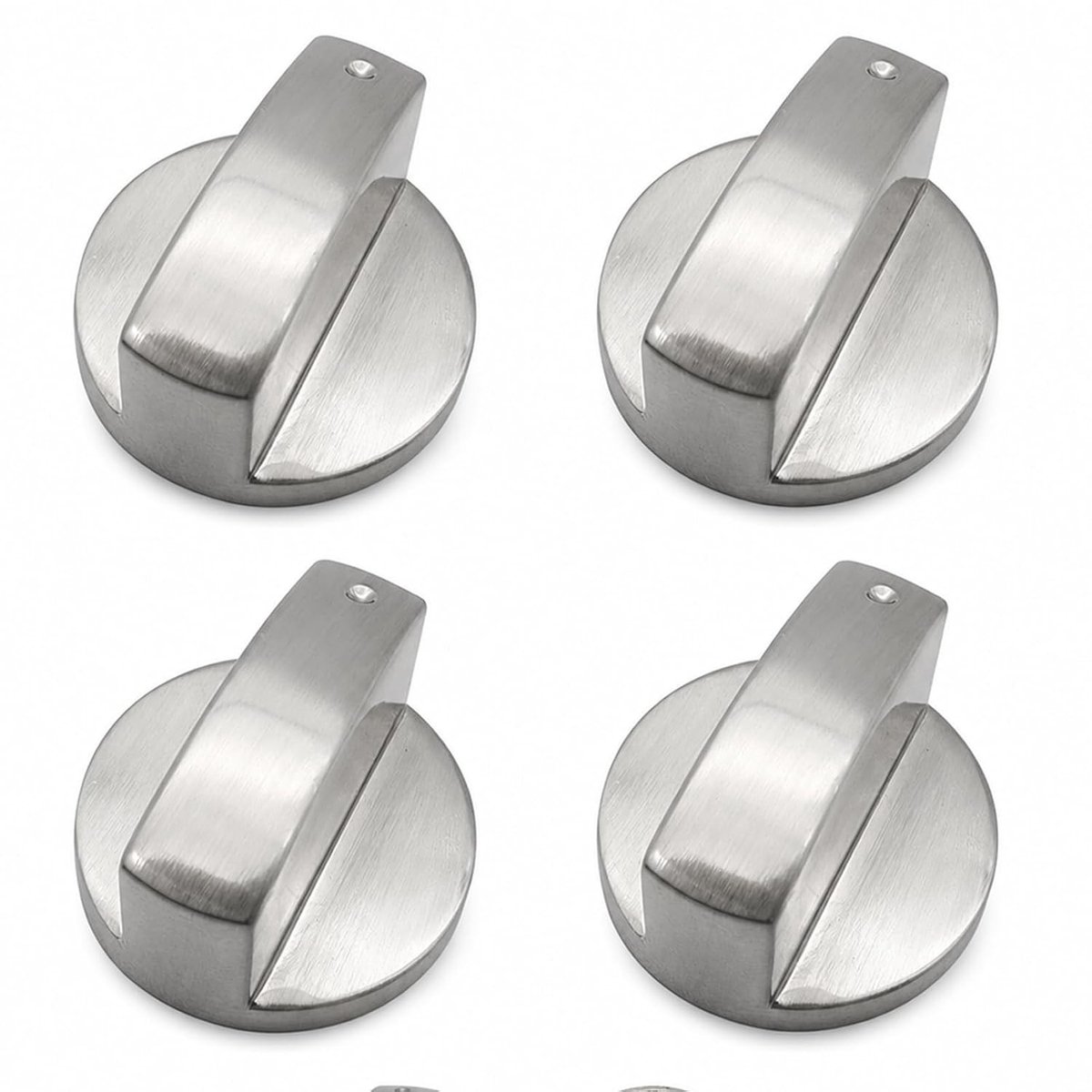Set van 4 stuks 6mm metalen vervangingsknoppen voor gasfornuis, draaiknoppen voor ovenbediening, duurzame en stijlvolle kookknoppen voor keukenapparatuur