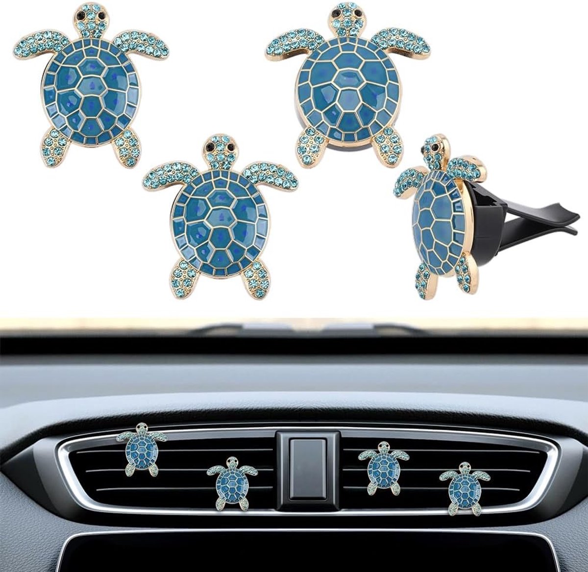 4 Stuks Zonnebloem Air Vent Klemmen in 4 Kleuren voor Auto Interieur Decoratie met Geparfumeerde Luchtverfrisser en Klemmen