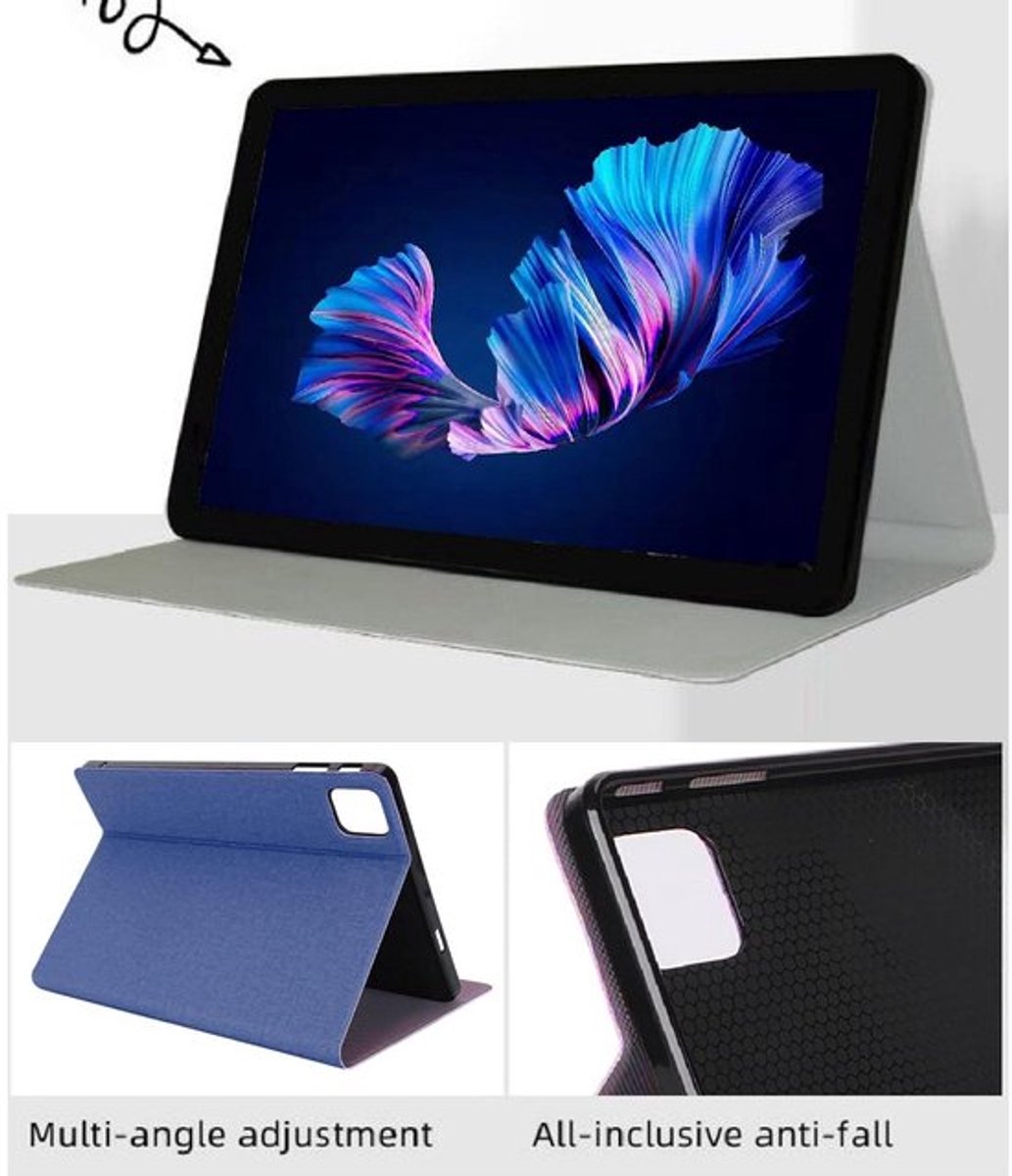 Allecto - Tablethoes - PU-lederen - Volledige Bescherming - Blauw - Opvouwbare