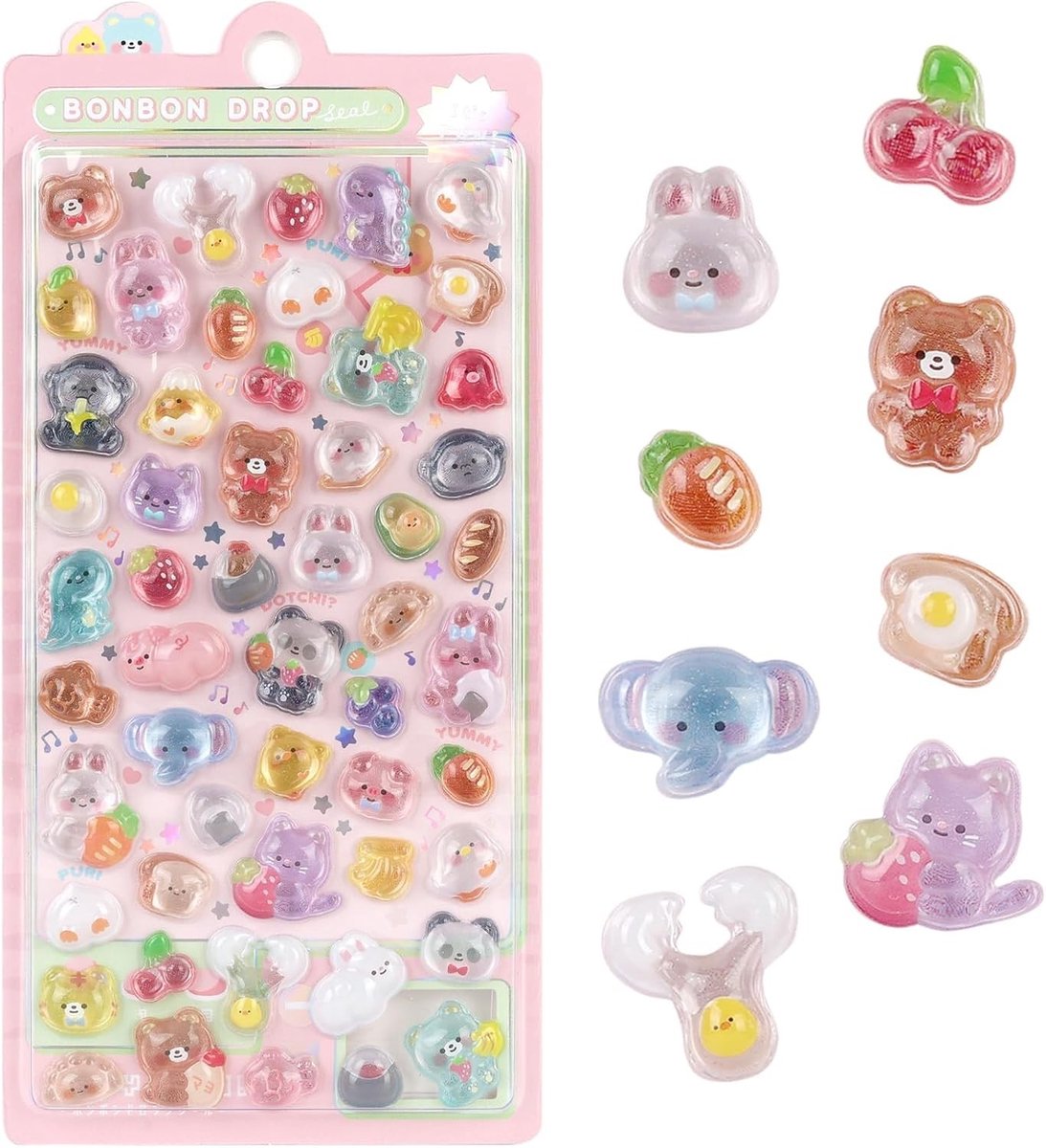 Leuke 3D Dieren Stickers voor Kinderen, Puffy Stickers voor Versiering en Beloningen, Perfect voor Waterflessen en Telefooncases