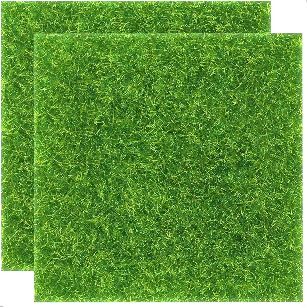 Miniatuur Kunstgras Set van 2 Stukken 15 x 15 cm voor Modelbouw en Creatieve Decoratie met Natuurlijke Look