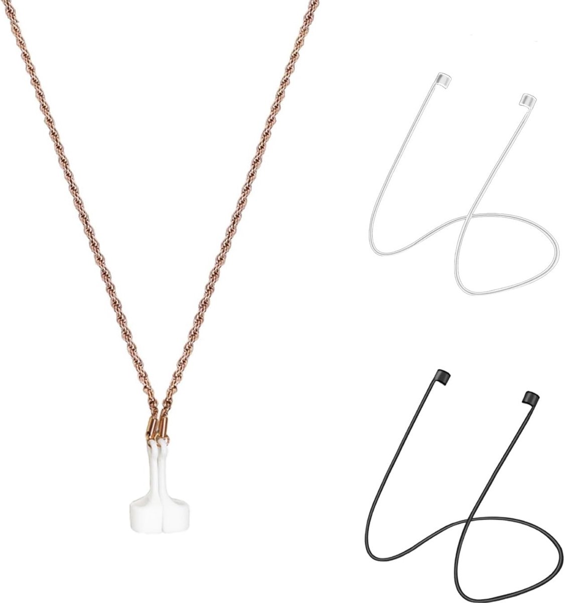 Verliesbestendige ketting voor hoofdtelefoons, metalen kabel voor ophangen, stijlvol en praktisch accessoire