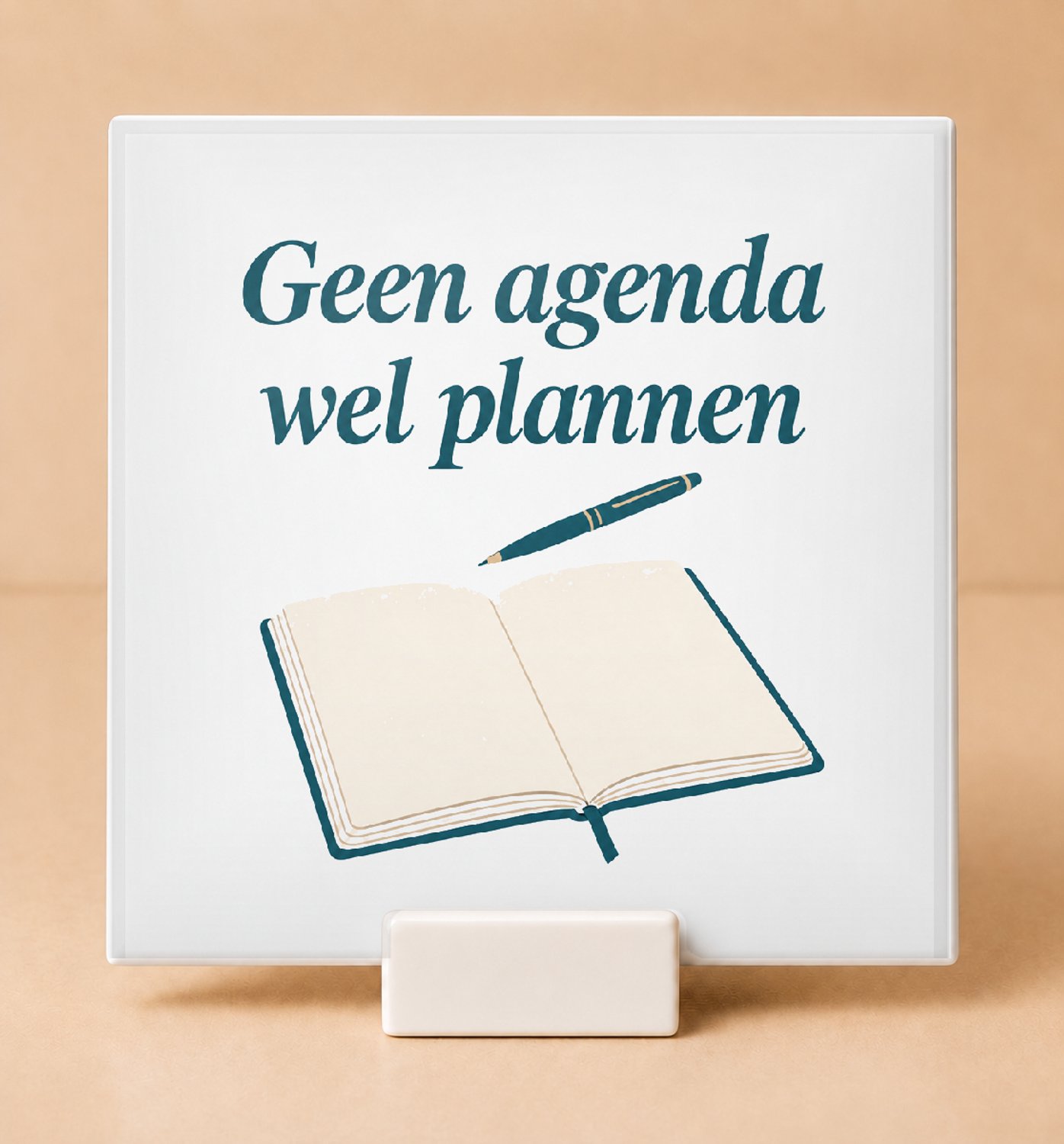 Bedruk King Sfeervolle vintage botanische Tegel met pensioen quote – Decoratieve wanddecoratie voor gepensioneerden en liefhebbers - 11 x 11 cm met houder Wit