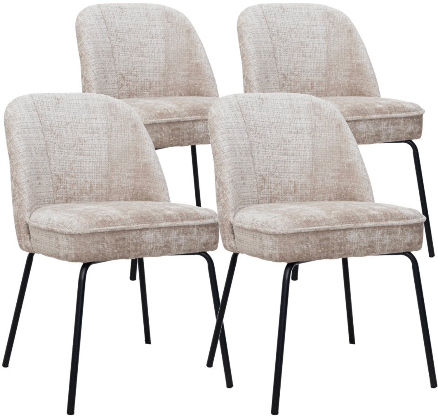 DS4U - - Vida eetkamerstoel - Set van 4 - Champagne - Stof