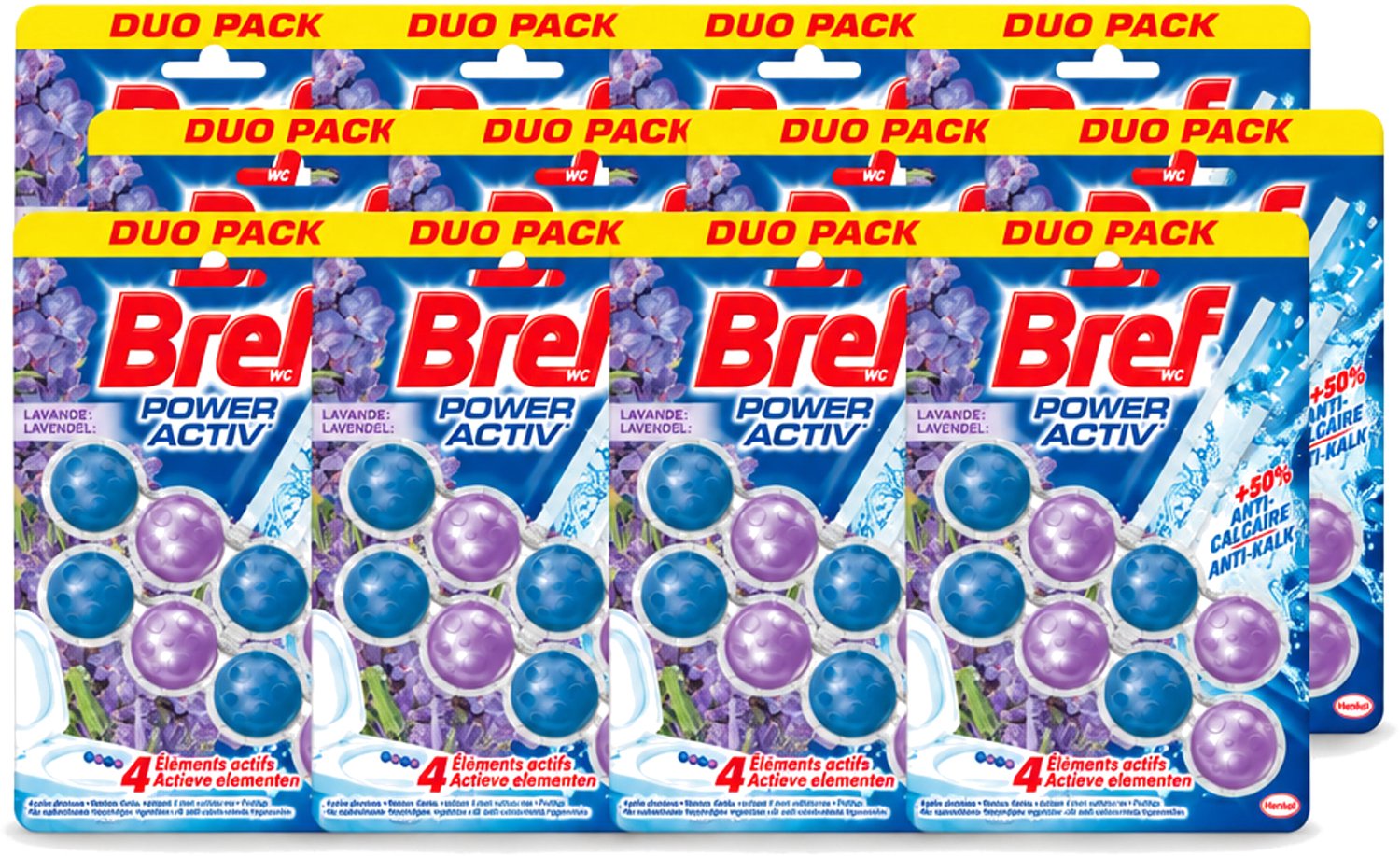 12 x Bref - Toiletblok - Lavender - Voordeelverpakking - 12 stuks