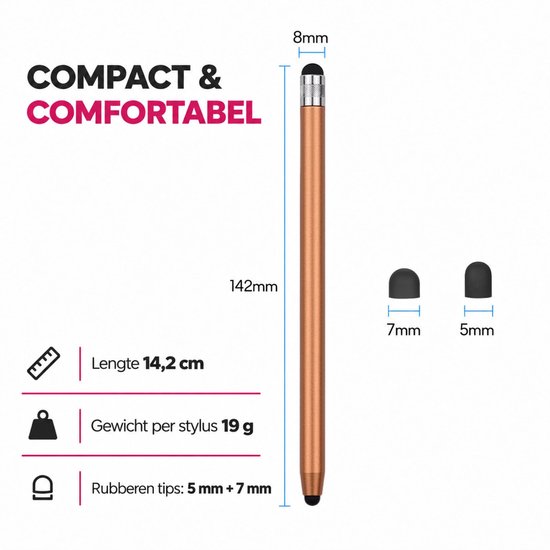 Casety 4 stuks stylus touchscreen pennetjes - Goud — afbeelding 5