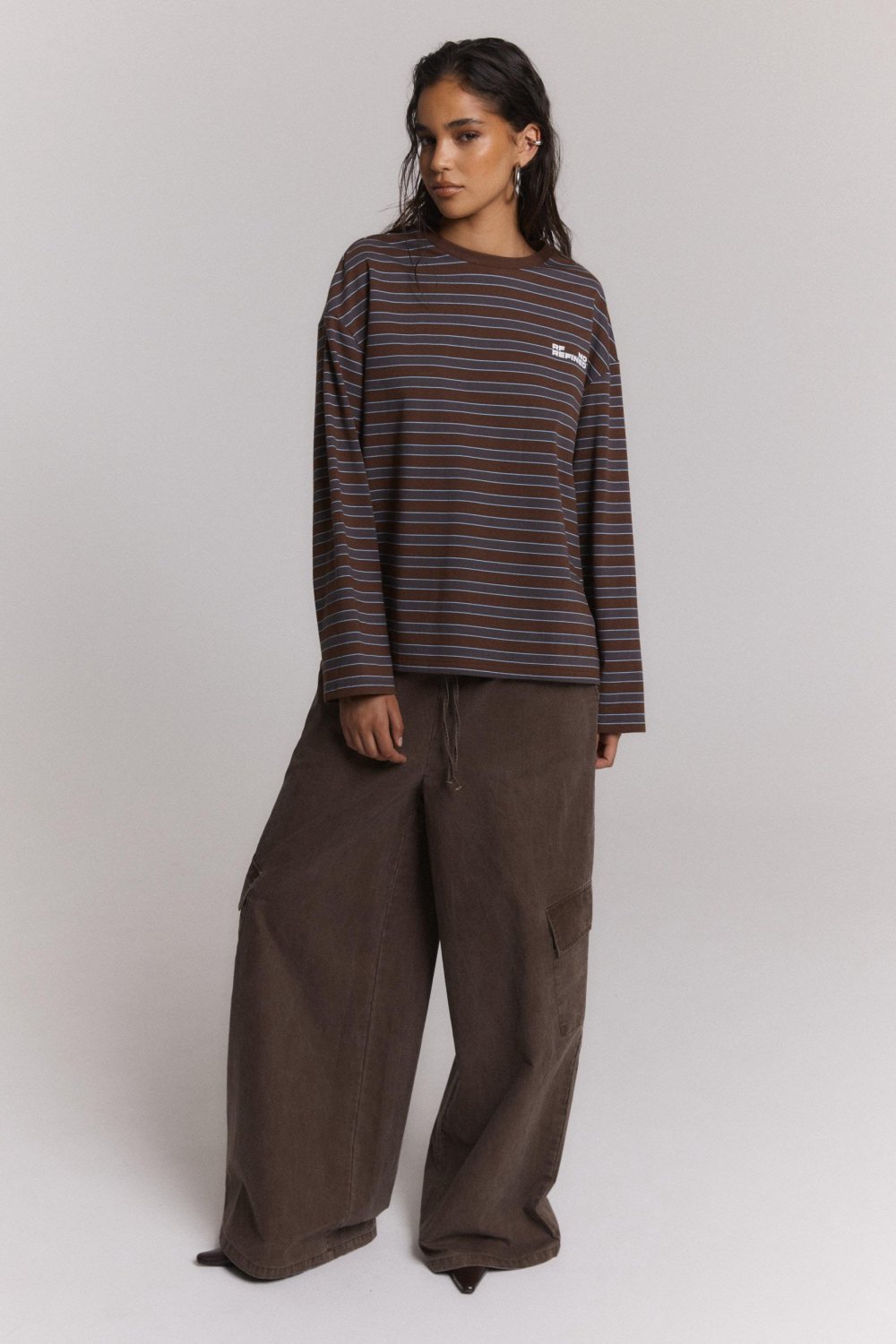 Refined Department T-shirt Amelie Longsleeve R2610845293 550 Stripe Dames Maat - XL