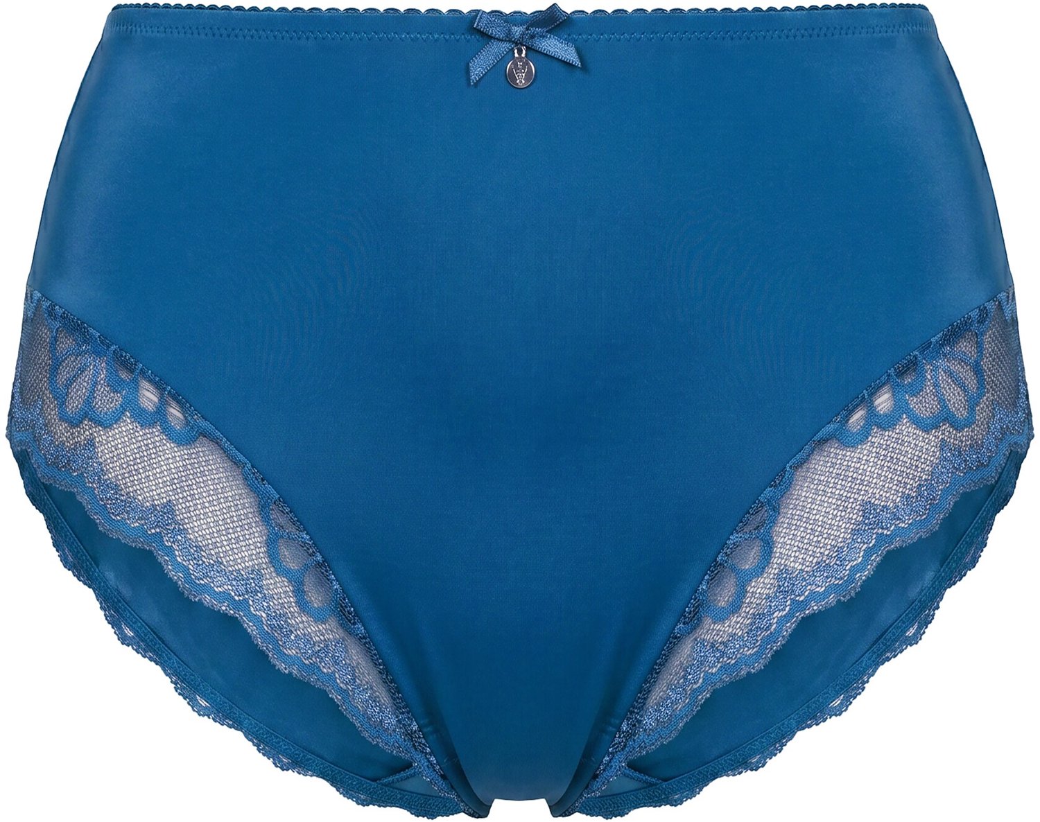Ulla Popken - Dames - Midi-slip aan de achterkant met glinsterend kant - Donkerpetrol - Maat 54+