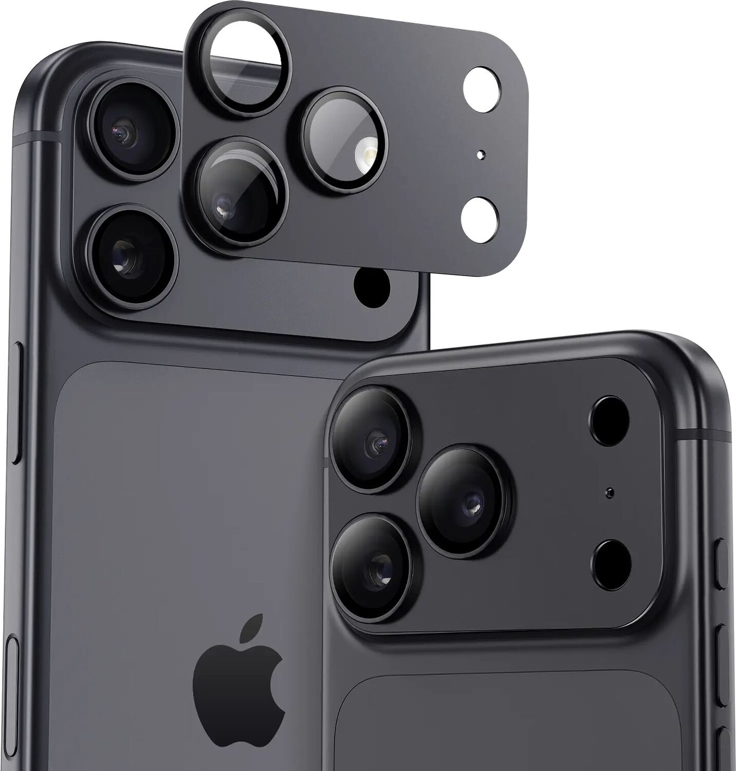 Buddi Focus Geschikt voor Apple iPhone 18 Pro Max - Full Camera Protector - Matched Zwart - Eenvoudige installatie