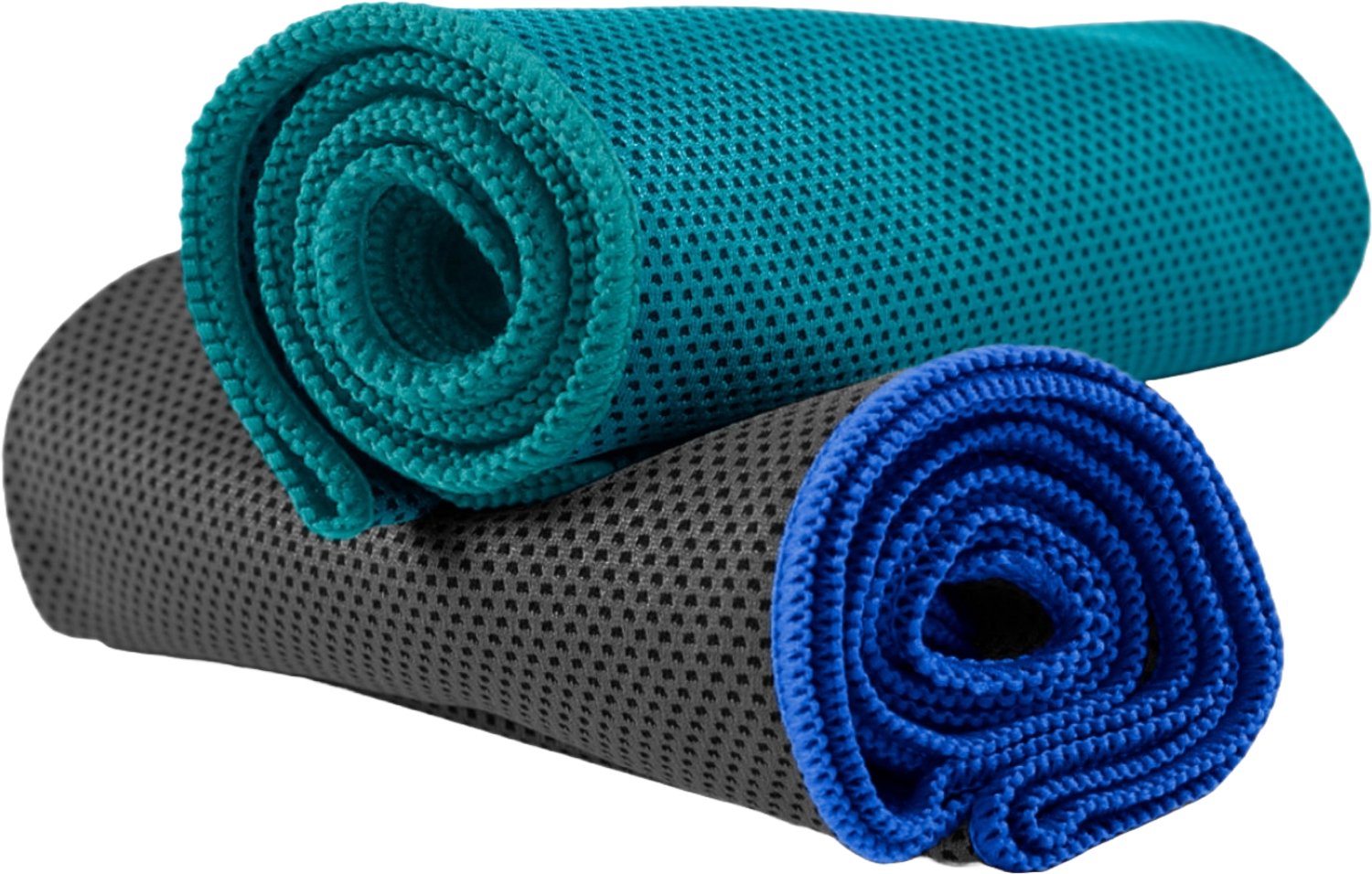 NirvanaShape - microvezel handdoek - verkoelende handdoek - koelhanddoek met directe verkoeling - ultralichte cooling towel - 80 x 30 cm - Turkoois / Turkoois Rand