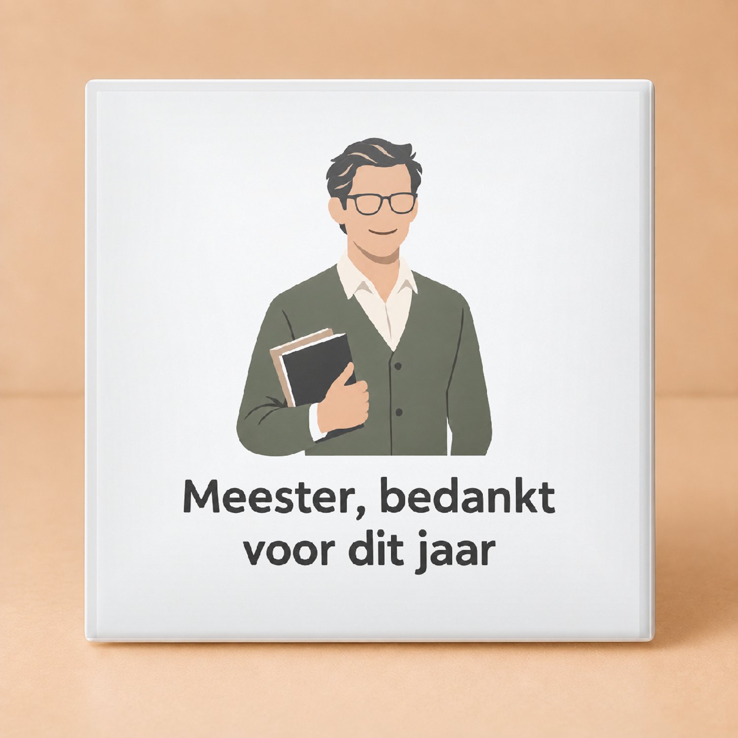 Bedruk King Sfeervolle vintage tegel Rapporten, rendieren en rode pennen – Vereenvoudigde botanische prent voor leraren - 11 x 11 cm Wit