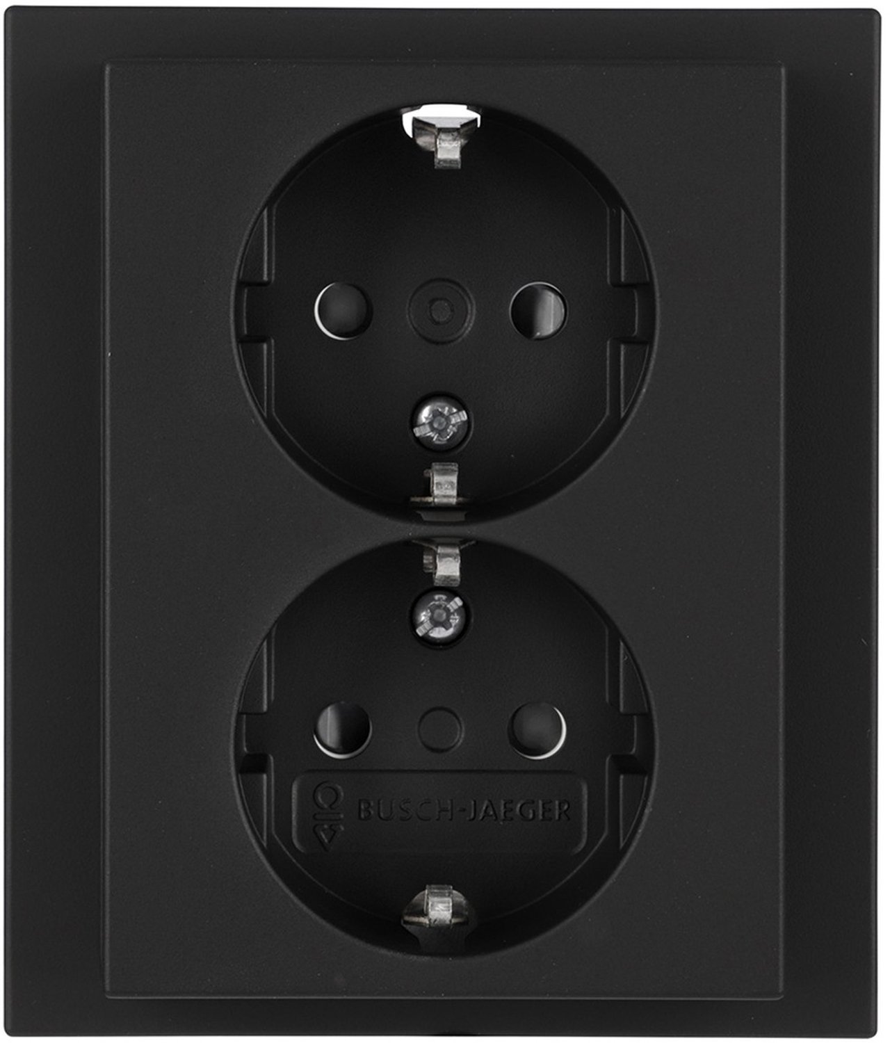 Busch-Jaeger Future Linear contactdoos inbouw - 2-voudig - randaarde - zwart