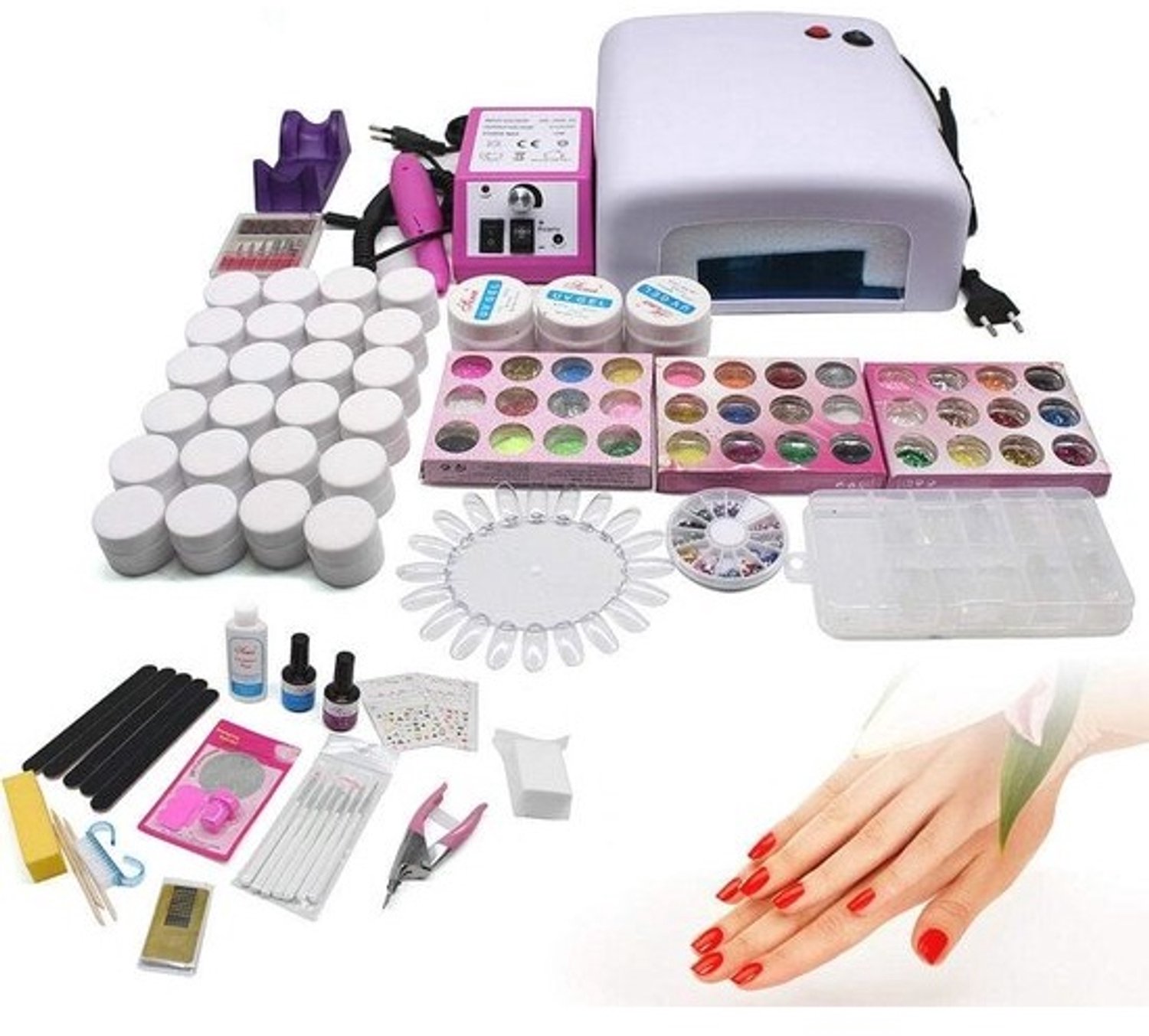 Complete manicureset met UV-LED-lamp en kleurgels voor beginners