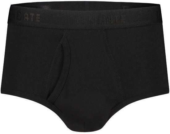 Zwarte Ten Cate slip met gulp en een elastische tailleband voorzien van het Ten Cate logo.