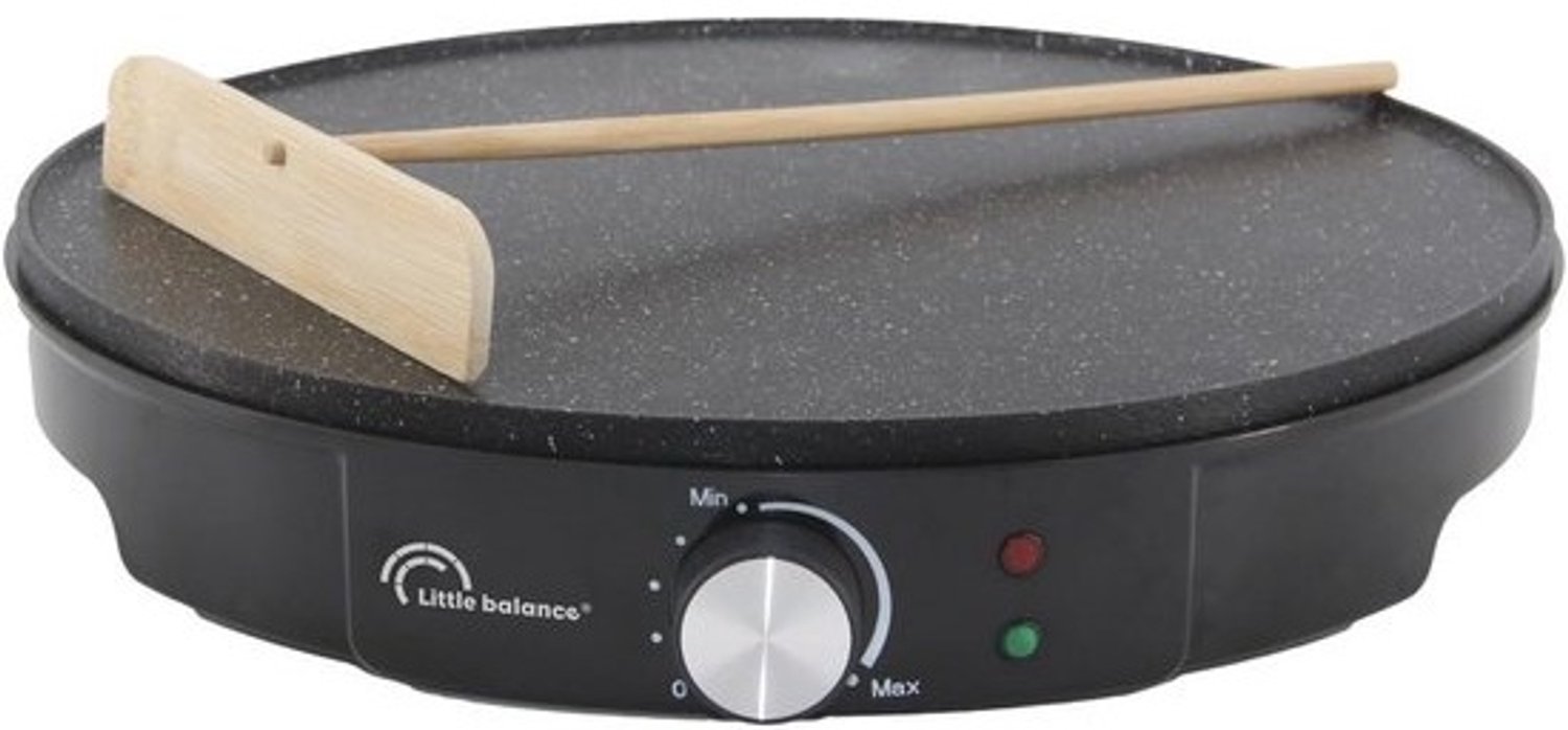 Elektrische pan voor pannenkoeken met regelbare thermostaat - Vrij van PFAS, 1200W, Zwart