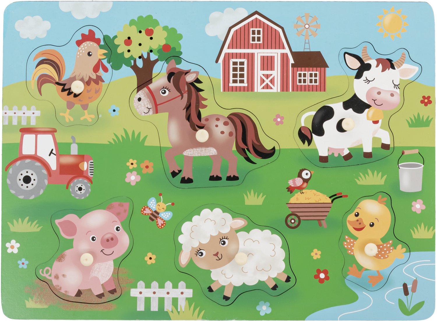 RS.PLAYWOOD - Geluidenpuzzel - Little Farm - puzzel met geluid boerderij