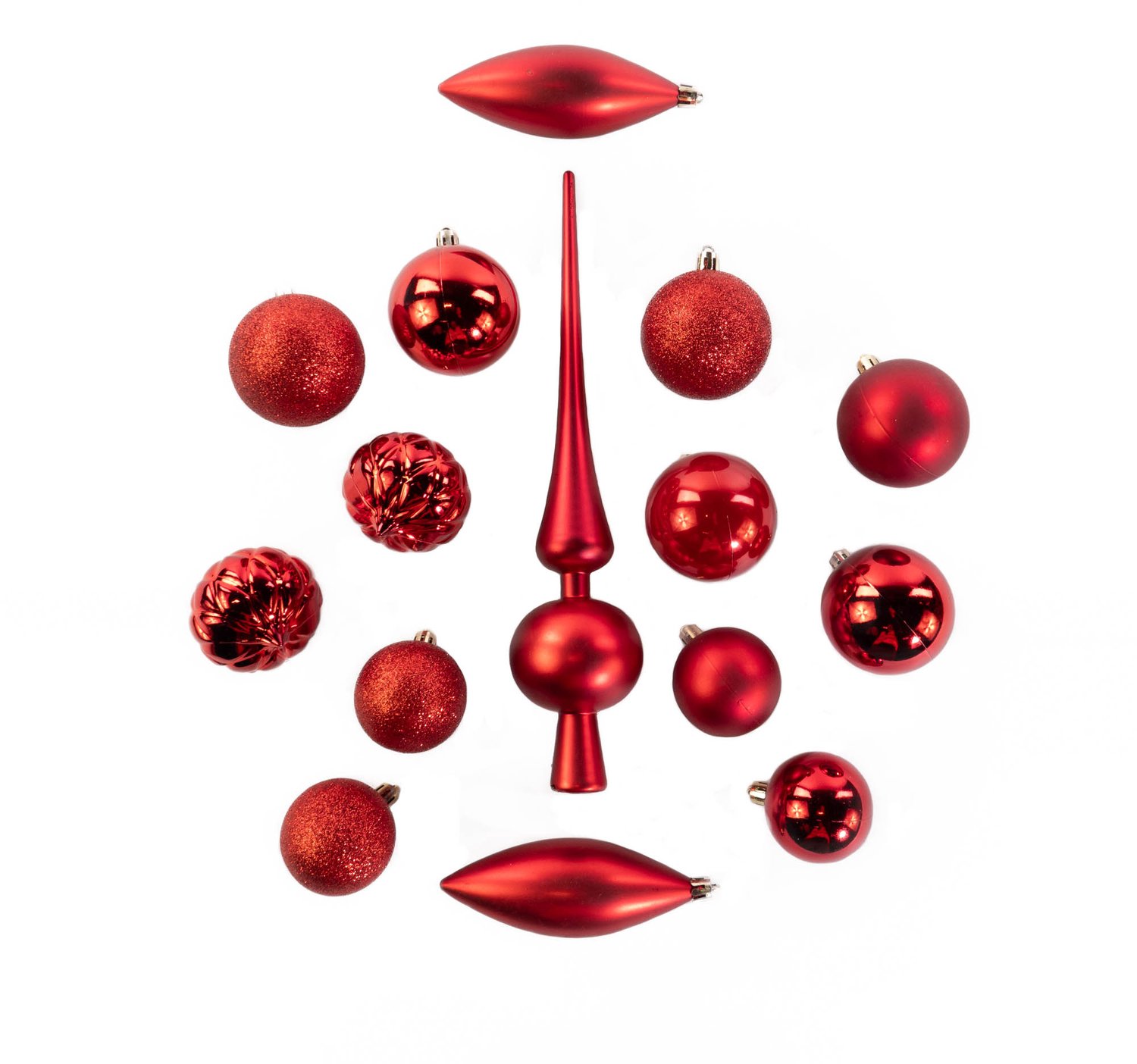 Home Styling Collection - Set kerstballen in verschillende vormen met piek, 19 stuks