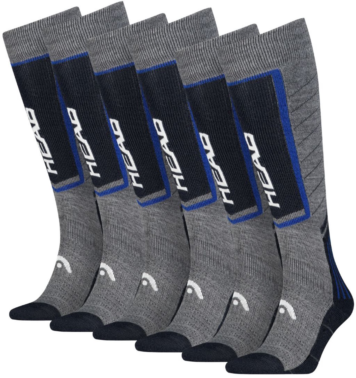 Head Comfort Kneehigh Skisokken met Wol 6 Paar Zwart