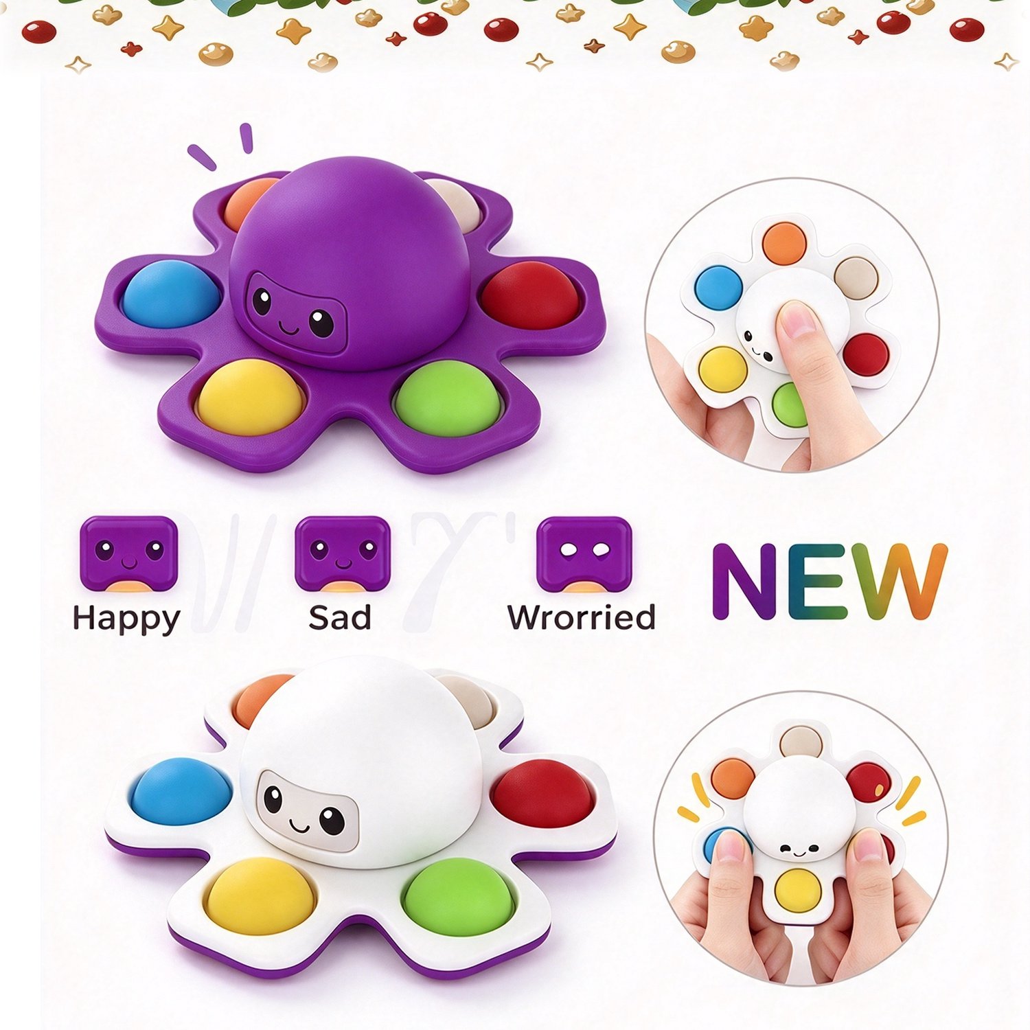 24 stuks - Adventskalender - Fidget Speelgoed Adventskalender 2026 - Adventskalender Kinderen - Verrassingsdoos - 24 dagen willekeurige verrassingen - Enkele willekeurig geselecteerde stijlen -Stressverlichtend Sensory Toy – foto 4