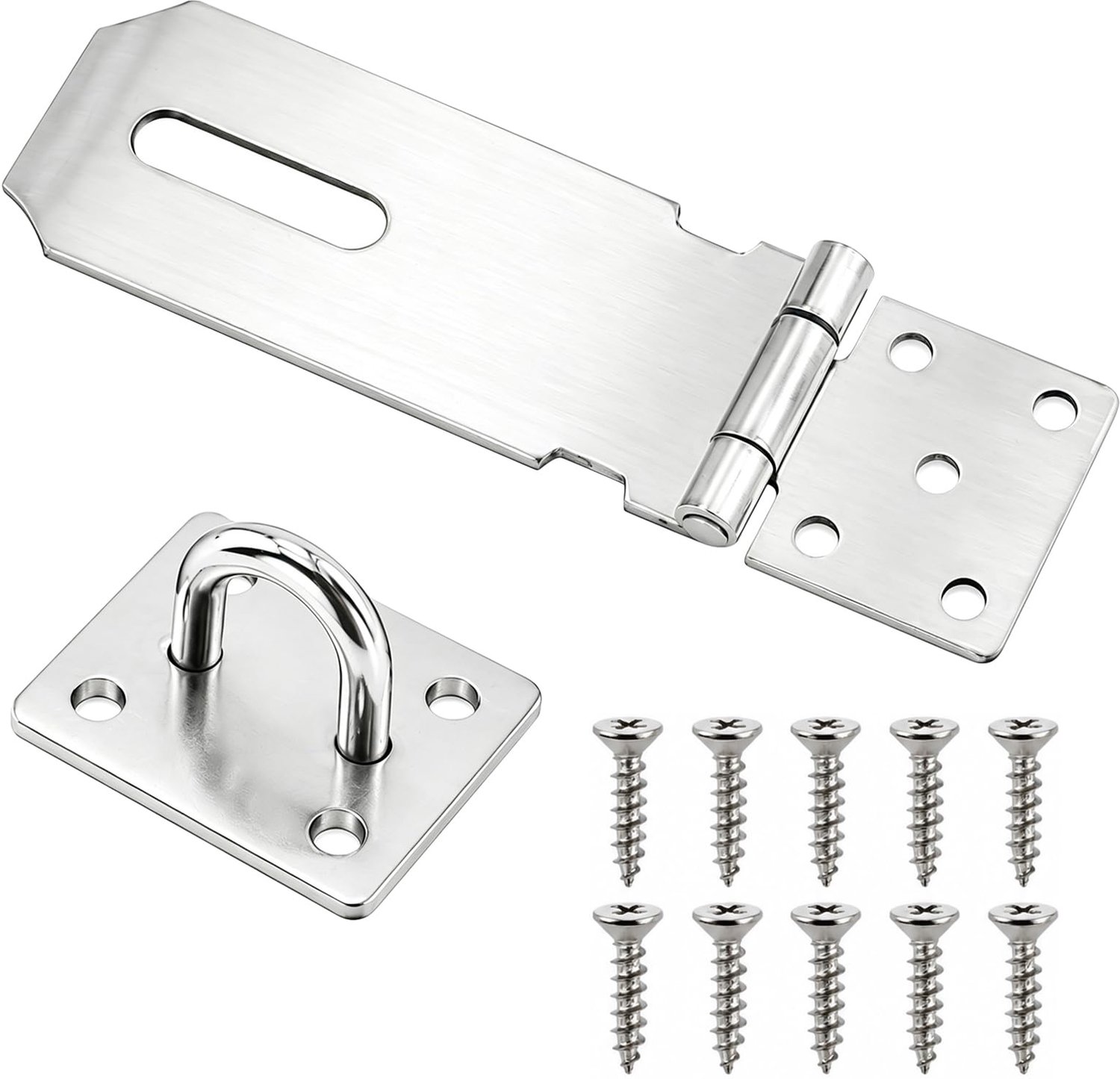 Roestvrijstalen Hangslot met Hasp en Nietje - 10 cm - Zilver