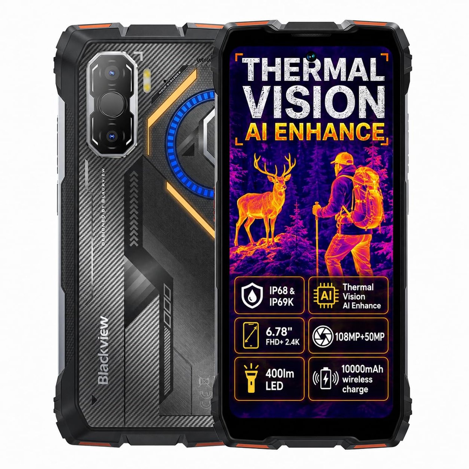 Outdoor Smartphone met 108 MP Camera en Thermische Beeldvorming