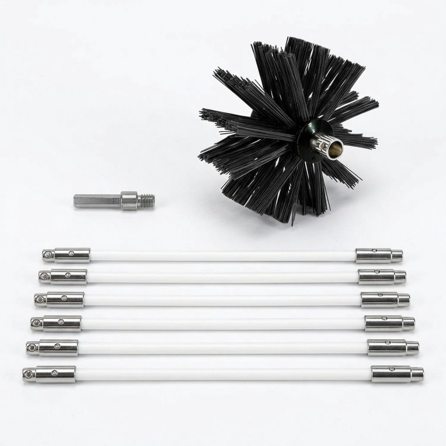 Vantivo® Schoorsteenveegset - Schoorsteenveger - Schoorsteenborstel 150mm - Zwart