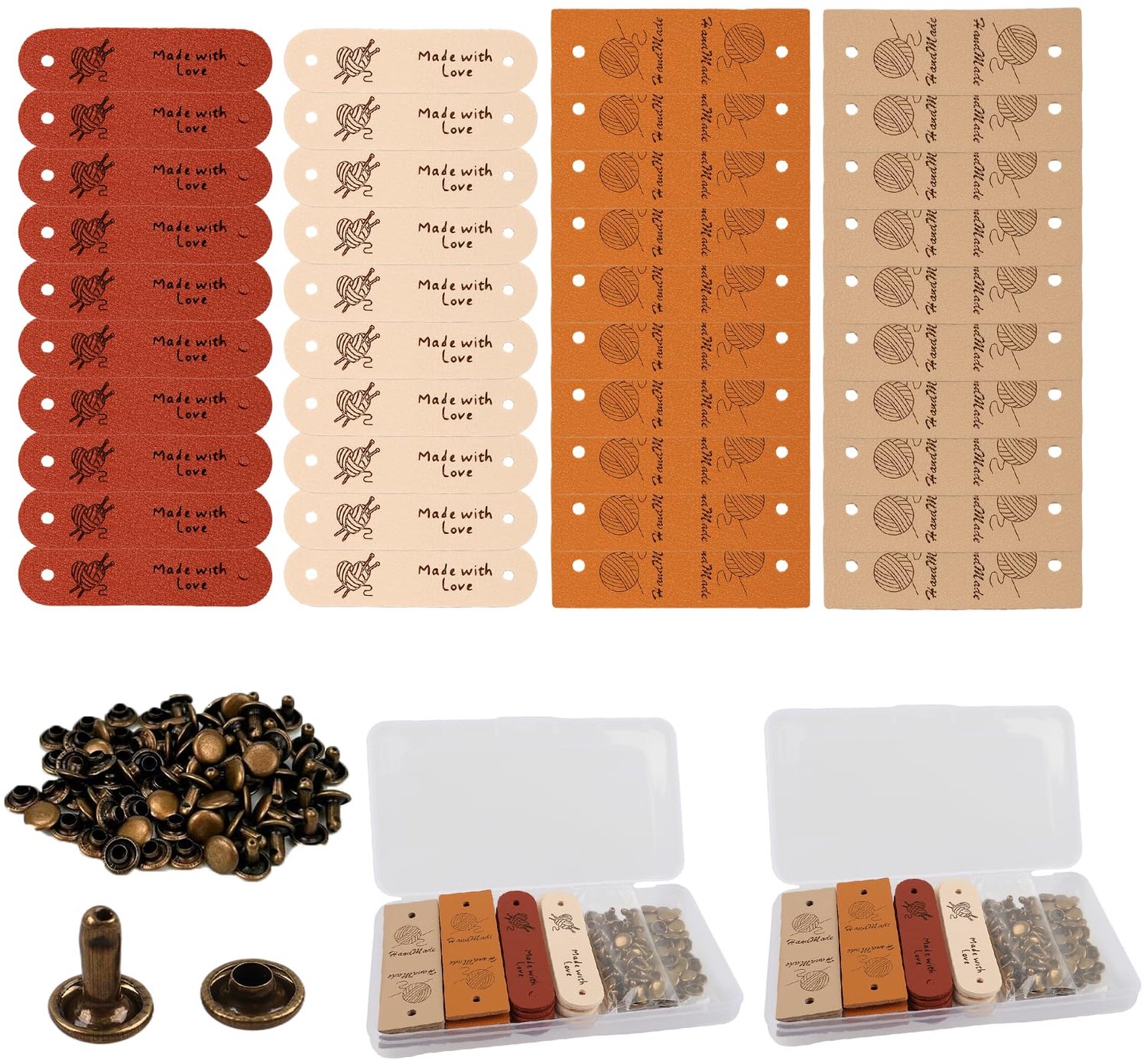 Set van 40 Leerlabels voor Handgemaakte Creaties