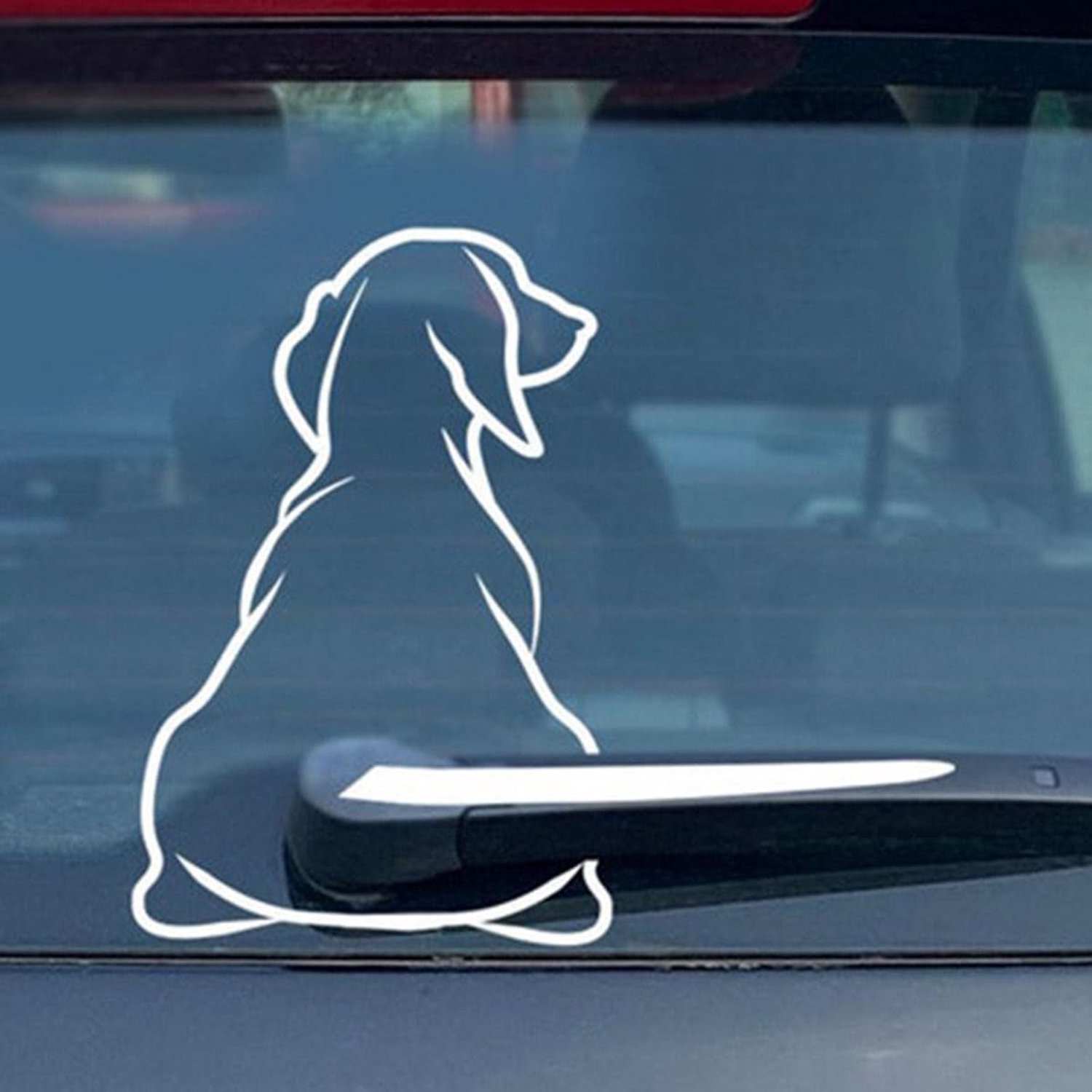 Sticker - Hond Bewegende Staart Wisser Sticker - Wit
