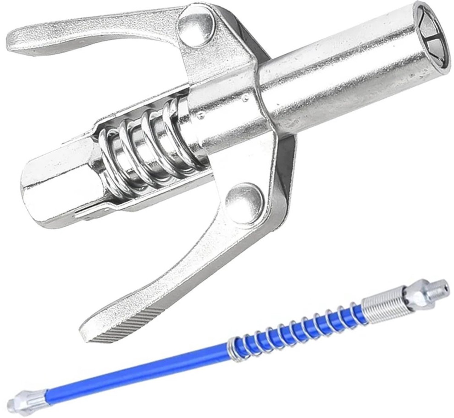 Vetspuit met vetpatroon - Vetpomp - Vetspuit koppeling - Roestvrij staal - 30cm flexibele slang - Schokbestendig en lekvrij - Vetspuitkop