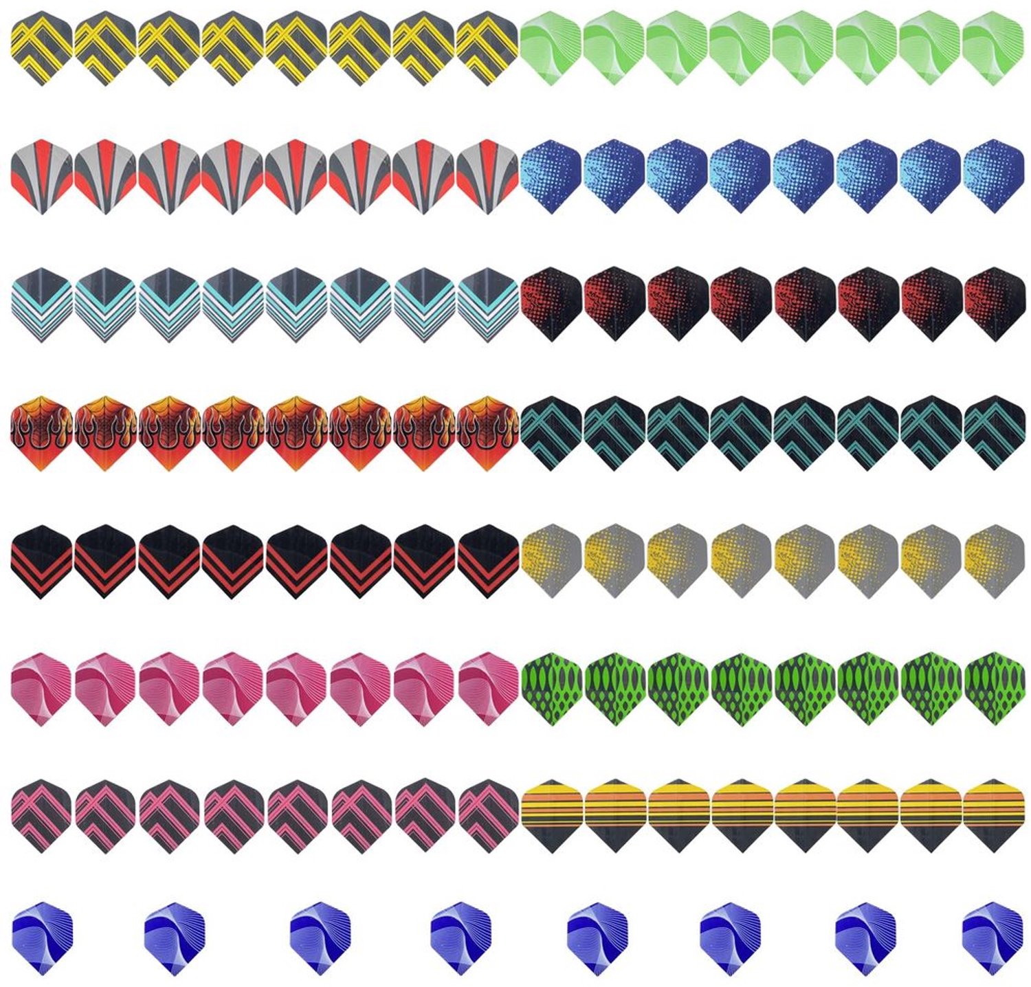 Dart Flights 120 Stuks - Vervangende Vleugels - Geschikt voor Stalen en Zachte Pijlen - Duurzaam PET Materiaal - Herbruikbaar - Moderne Ontwerpen - Dartvleugels