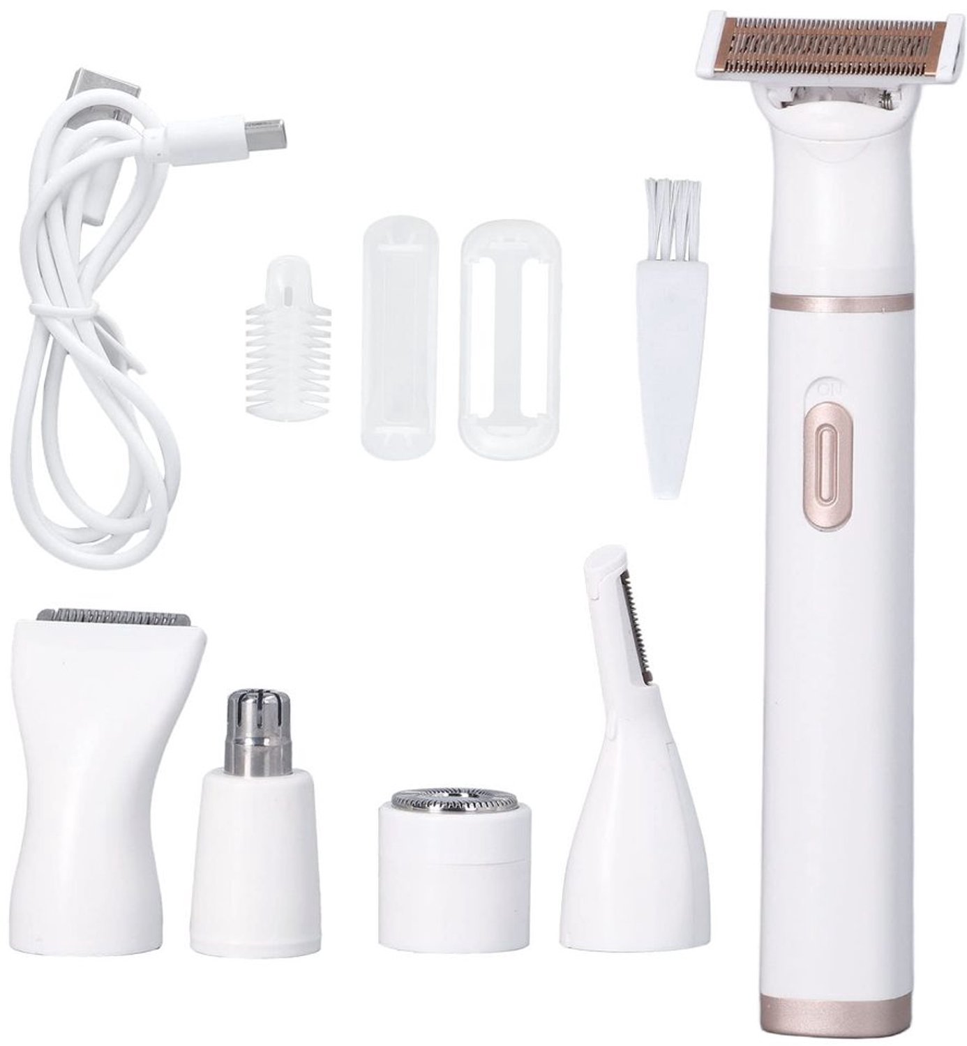 5-in-1 Elektrische Haarverwijderaar USB Oplaadbaar voor Gezicht en Lichaam