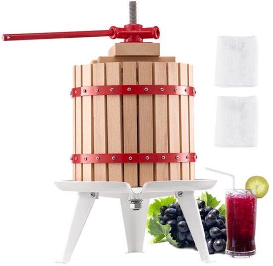 Fruitwijnpers Handmatig - 12 Liter Capaciteit - Beukenhout - Sapcentrifuge - Keukenapparaat — afbeelding 4