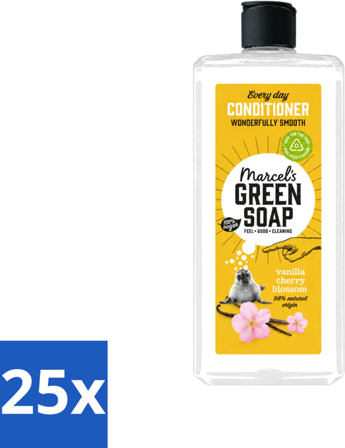 25 x Marcel’s Green Soap – Conditioner – Vanilla & Cherry Blossom – 300 ml - Voordeelverpakking - 25 stuks