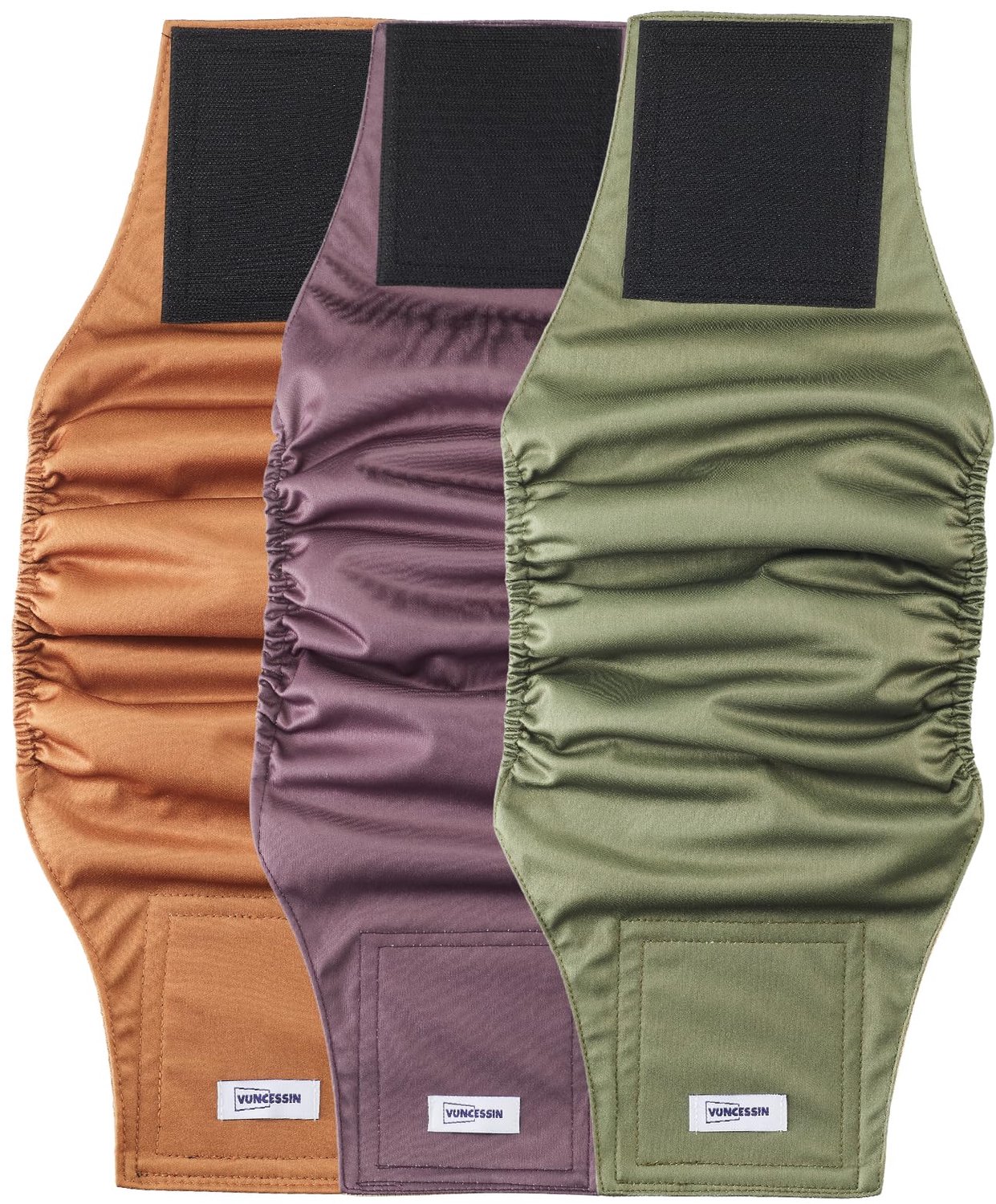 Herbruikbare Wasbare Luiers voor Mannelijke Honden, 3-Pack Extra Absorbente Belly Bands