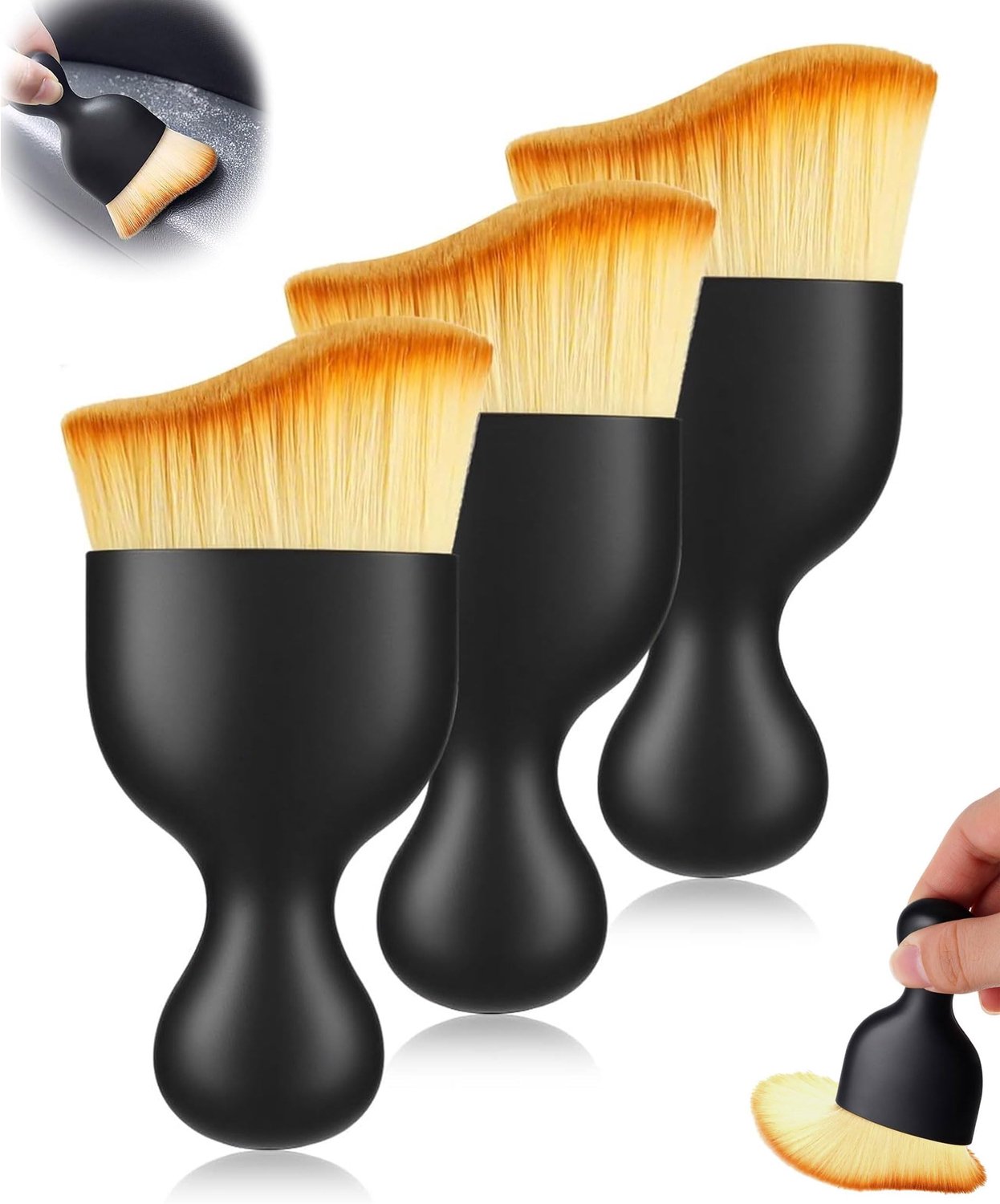 Set van 3 Auto Stofborstels met Zachte Haren