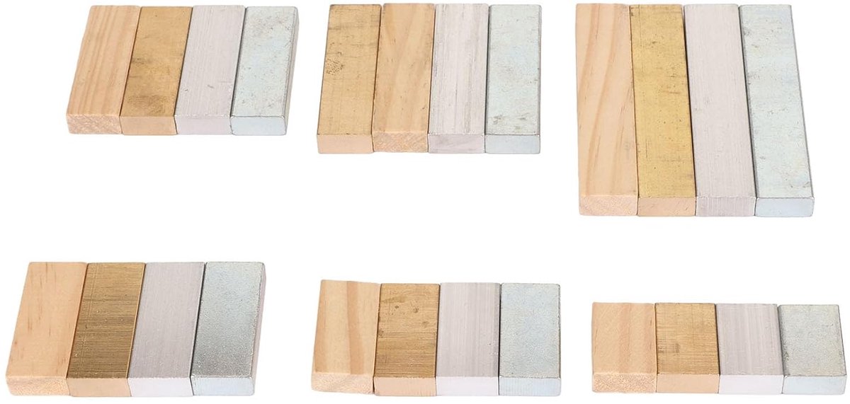 24 Stuks Set van Kubussen van Wetenschappelijke Dichtheid Aluminium Koper Houten Ijzeren Set Fijne Polijstdichtheidsblokken voor Laboratoriumschool