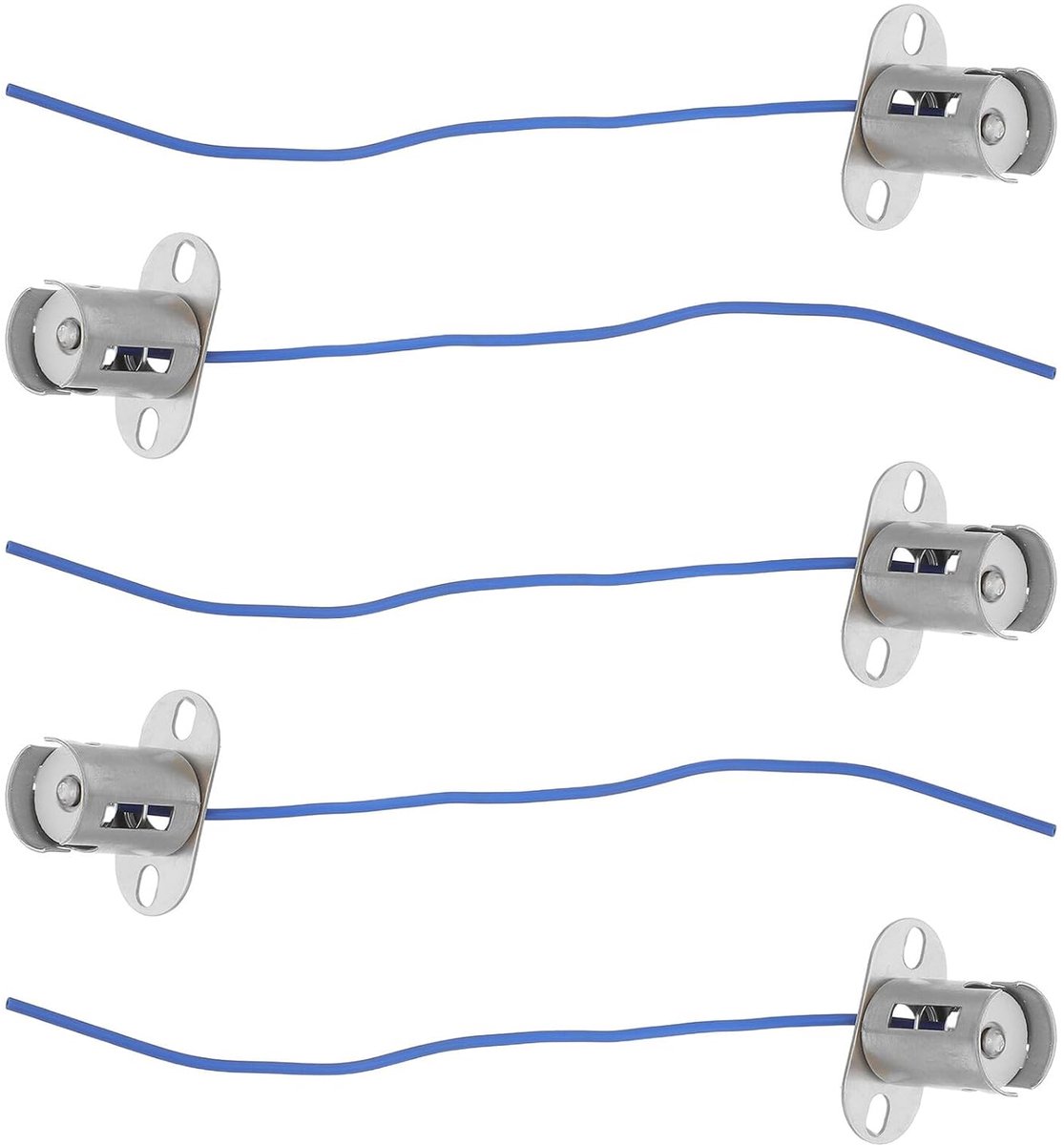 5 Stuks Delige Metalen Lampfitting met Universele Autolampfitting voor Remlicht Richtingaanwijzer Interieur Stevige Montage Snelle Aansluiting voor Trailers Motoren