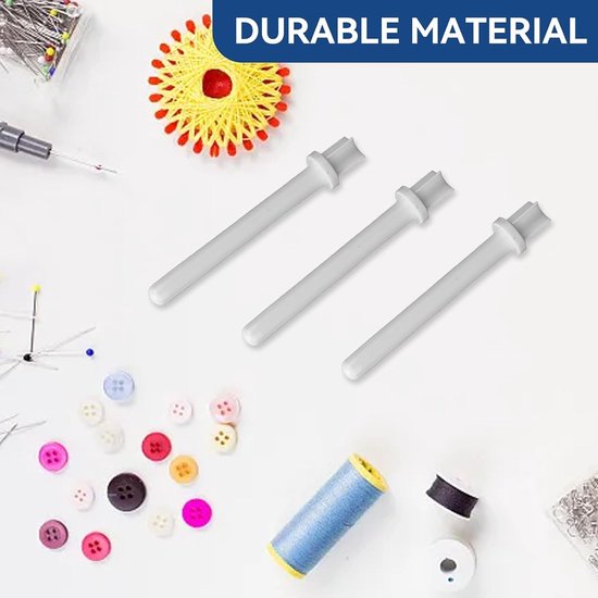 Set van 3 Universele Naaldspoelen voor Naaimachines - Geschikt voor de meeste naaimachines, Verticale Spoel Pins en Duurzaam Plastic — afbeelding 4