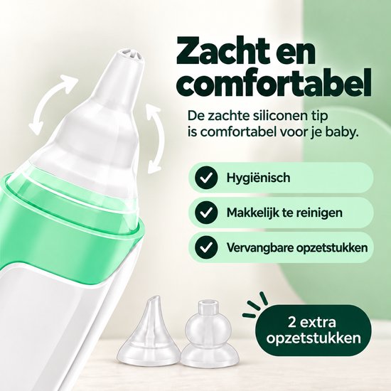 Hunnybunny® Elektrische Neusreiniger voor Baby’s met 8 Muziekjes en Licht - Neuspeer - Aspirator - Neuszuiger van Hunnybunny — afbeelding 4