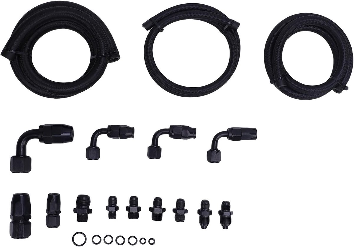 Kit Roestvrij Staal Nylon Universele Stuurslang Hookup Kit voor Externe Reservoirtank